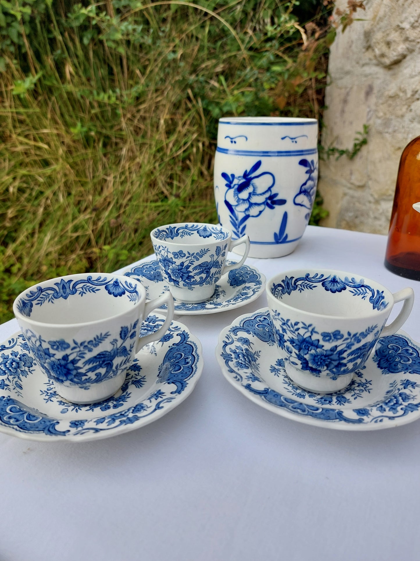 Lot de 3 tasses à thé en porcelaine Ridgway décor Windsor