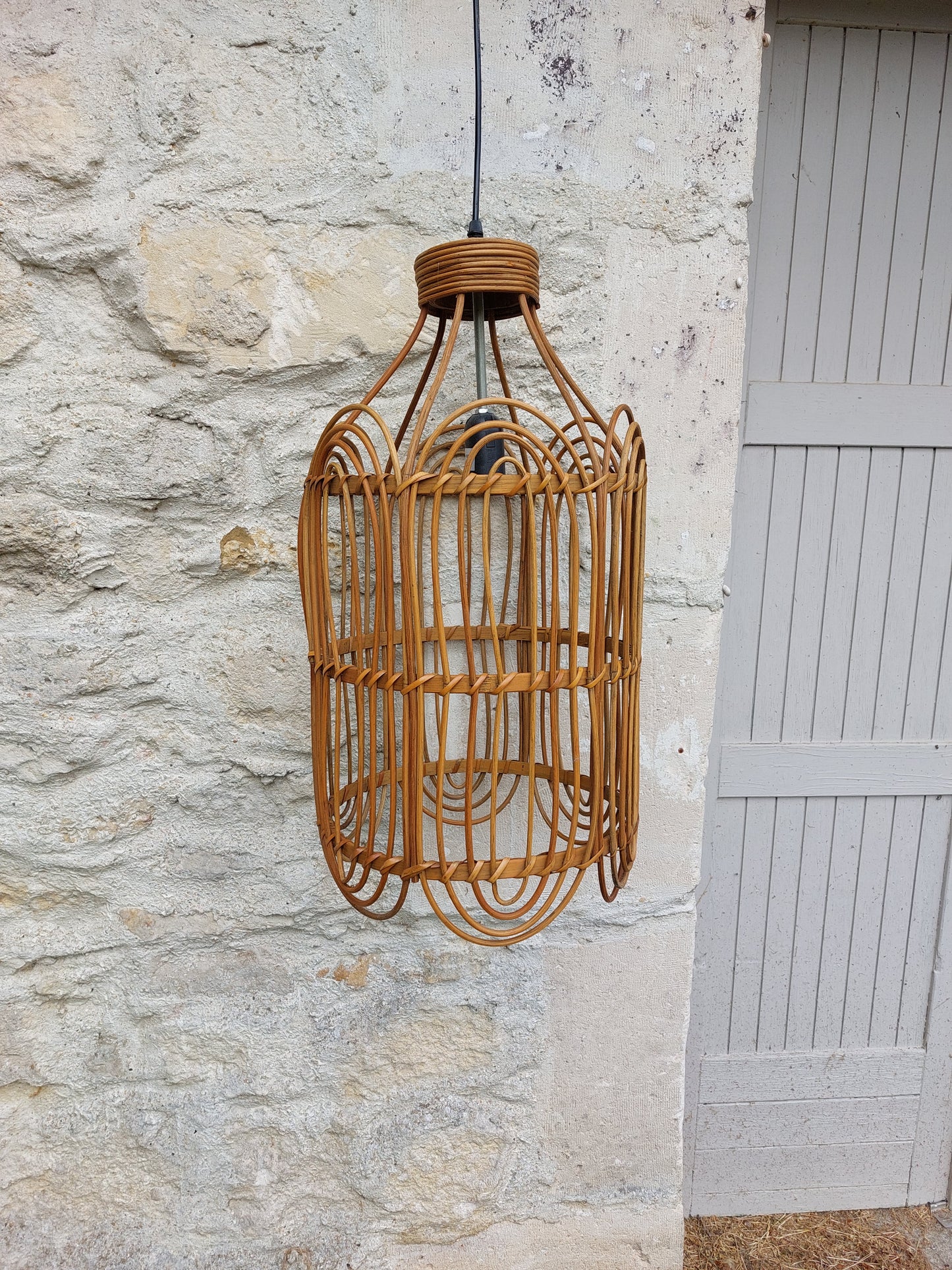 Suspension en rotin naturel
