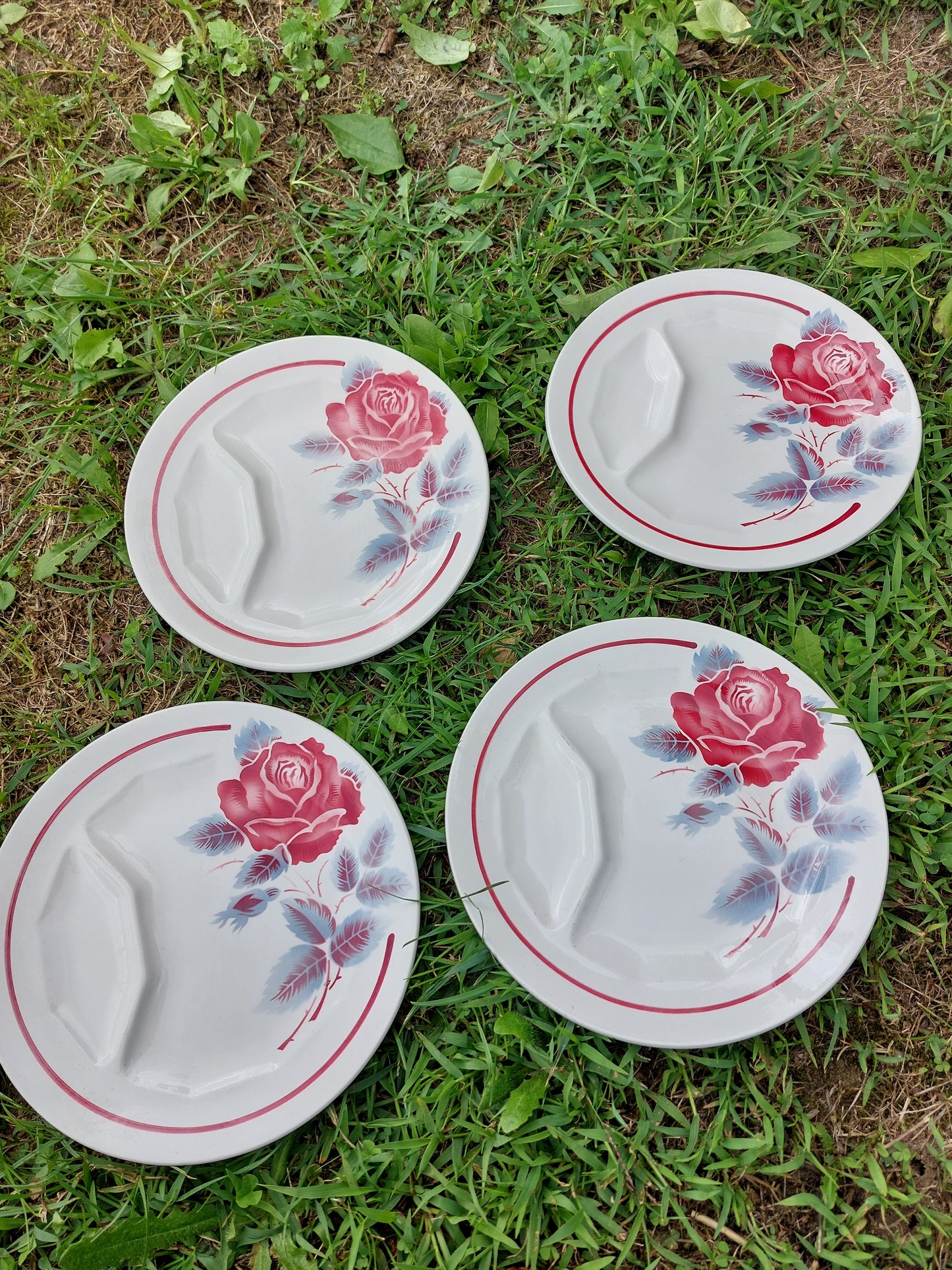 Lot de 4 assiettes à artichaut Digoin Sarreguemines
