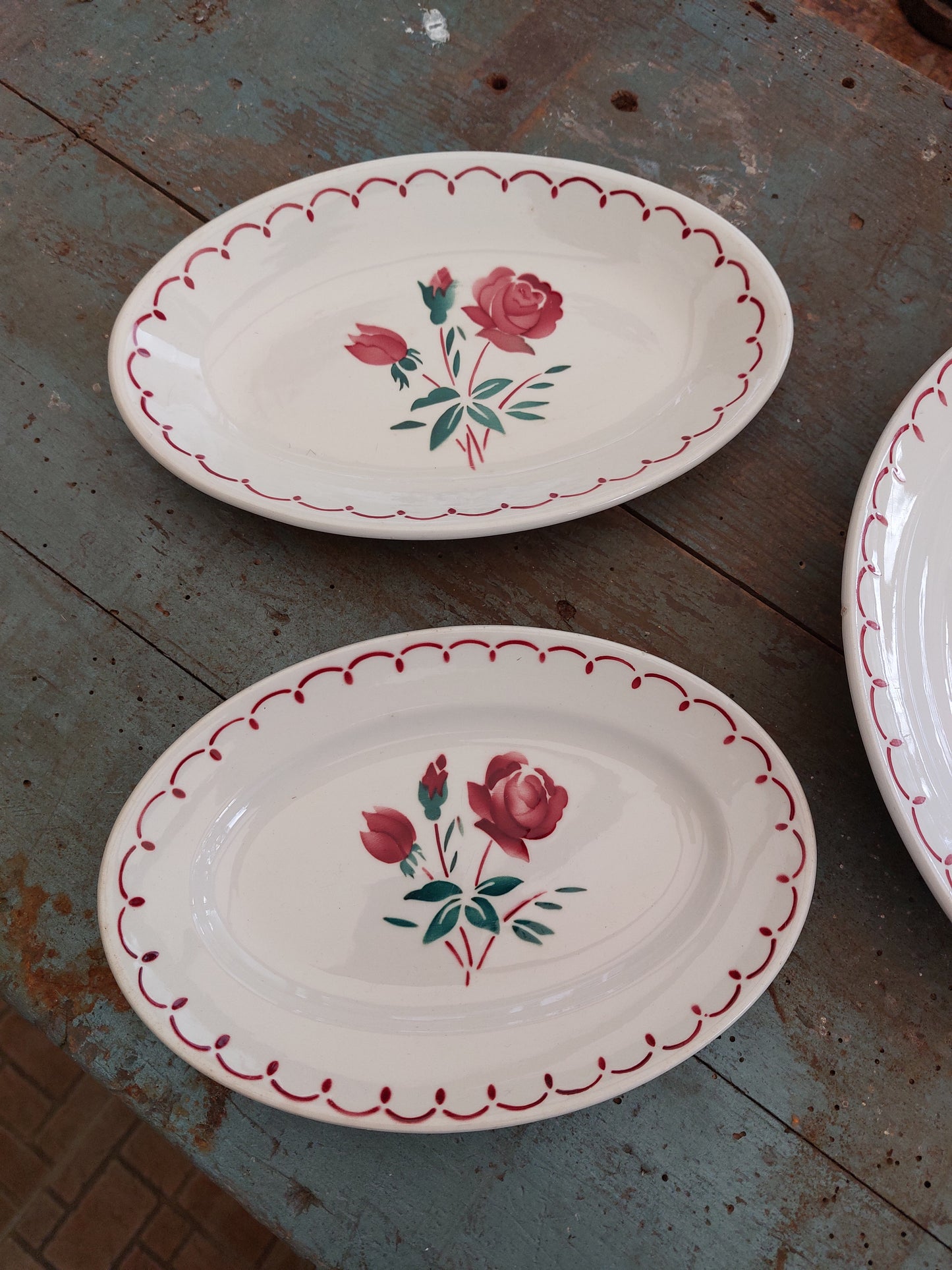 Service 3 pièces "Roses en boutons"