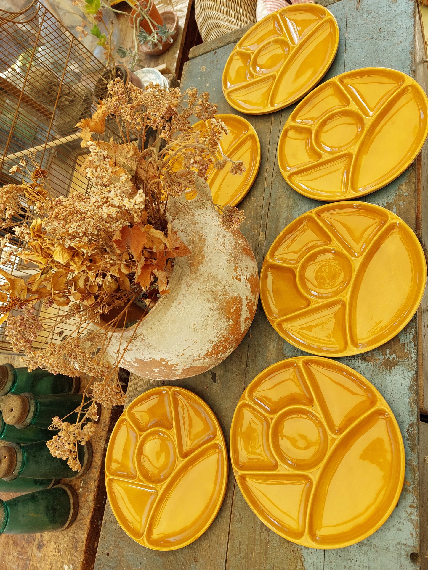 Lot de 6 assiettes à fondue Gien