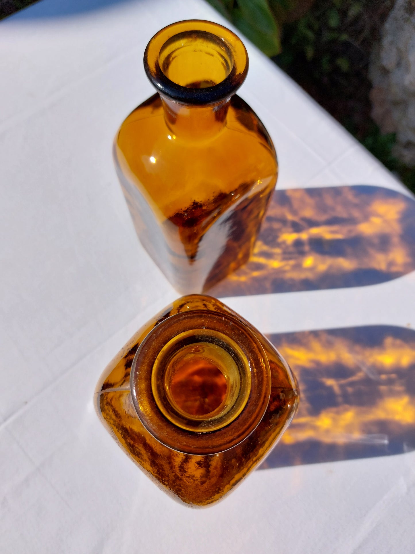Lot de 2 bouteilles ambrées