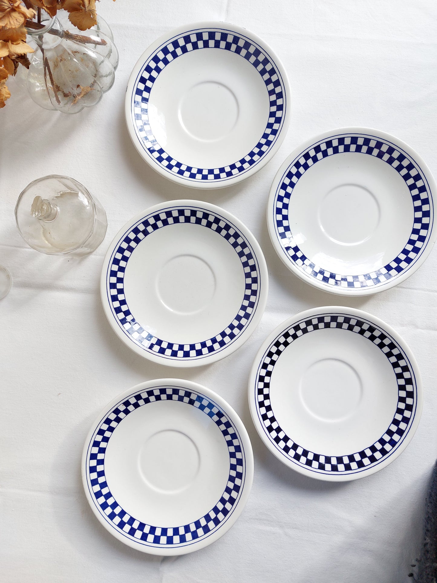 Lot de 5 sous-tasses Sarreguemines