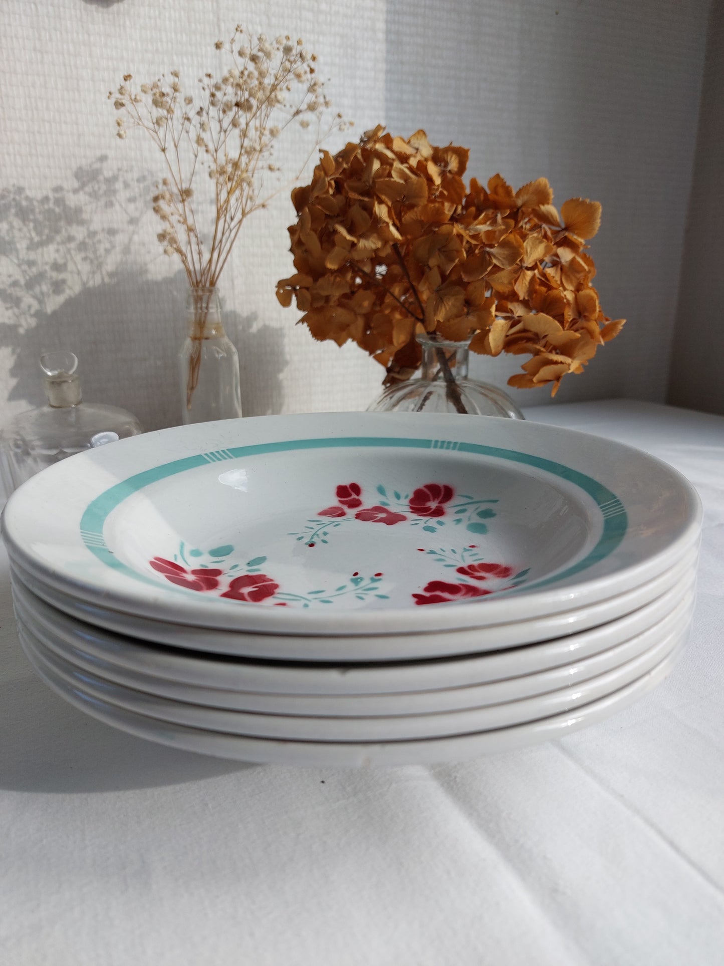 Lot de 6 assiettes creuses FB Badonviller