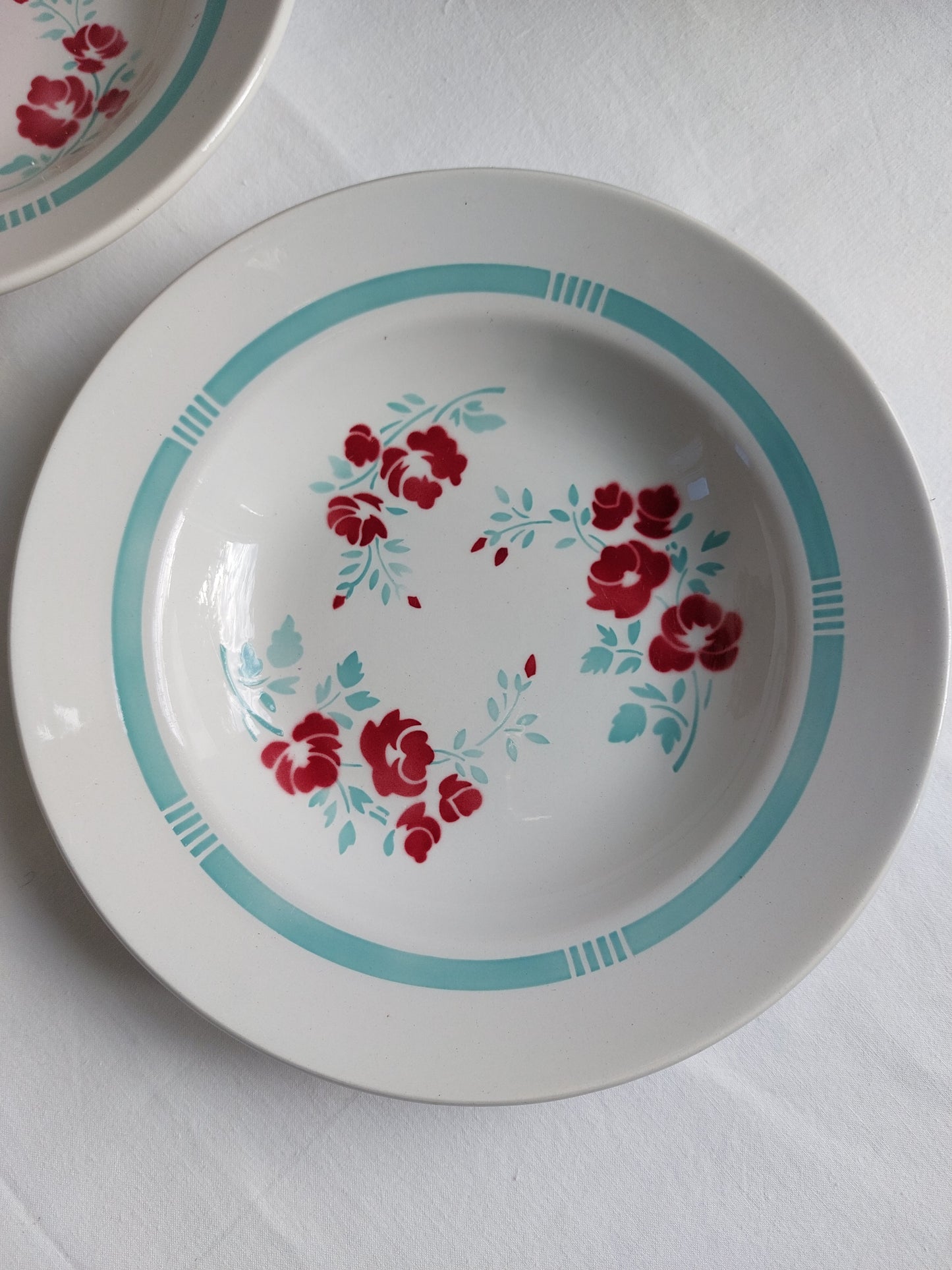 Lot de 6 assiettes creuses FB Badonviller