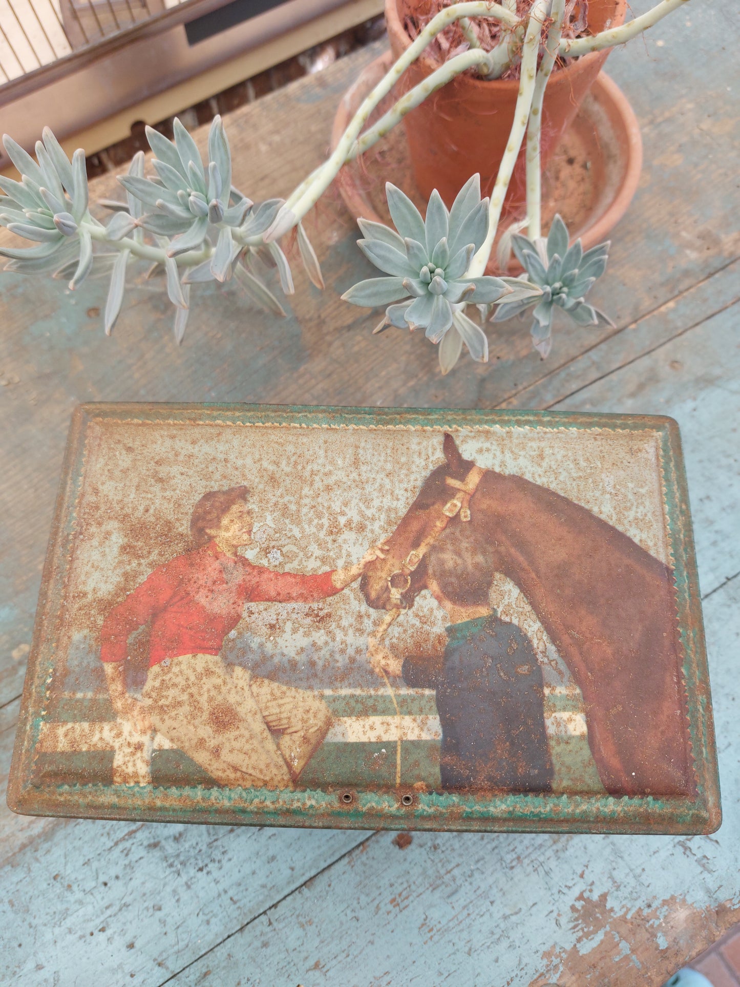Boîte métal "Scène cavalière"