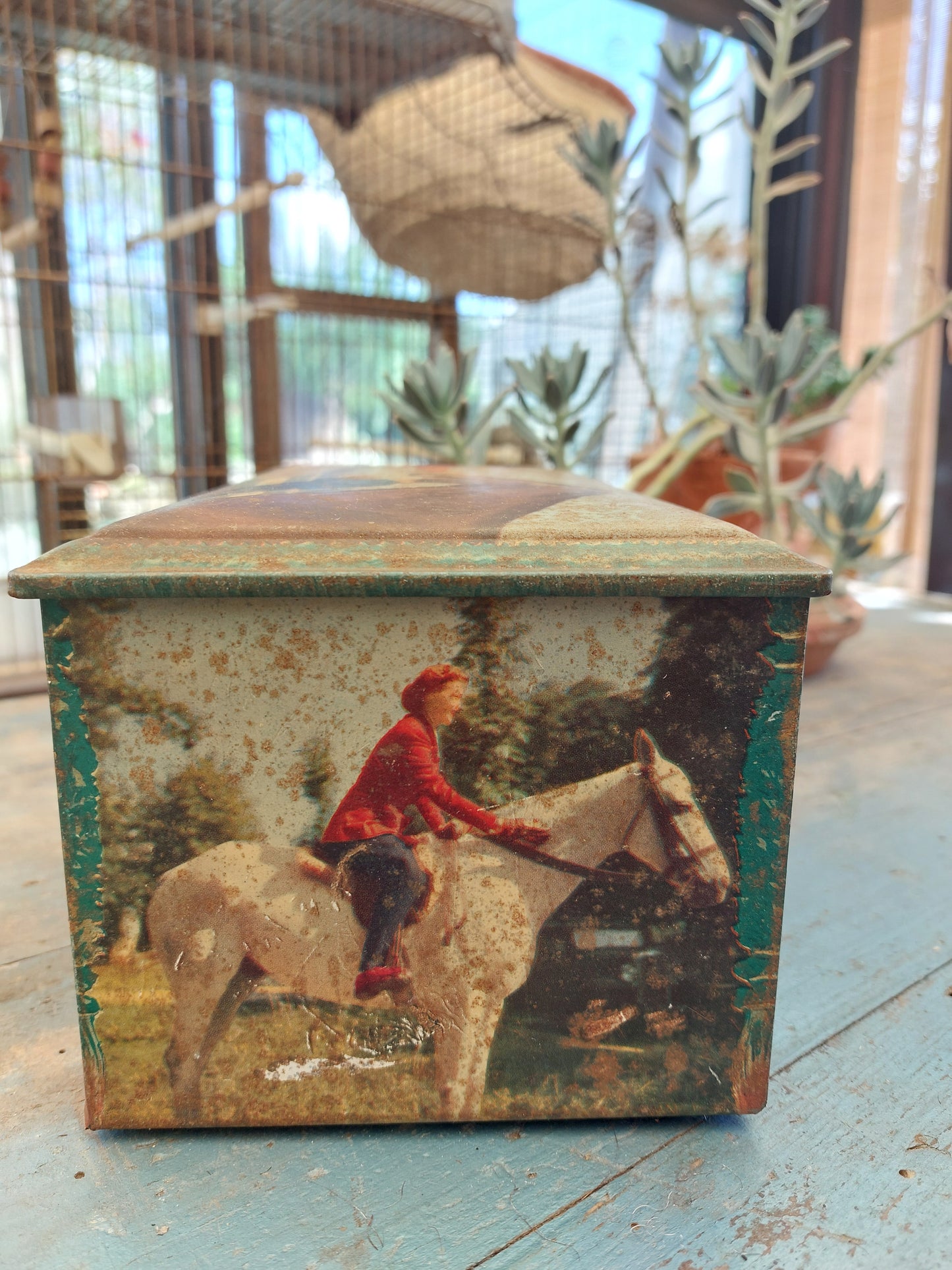 Boîte métal "Scène cavalière"