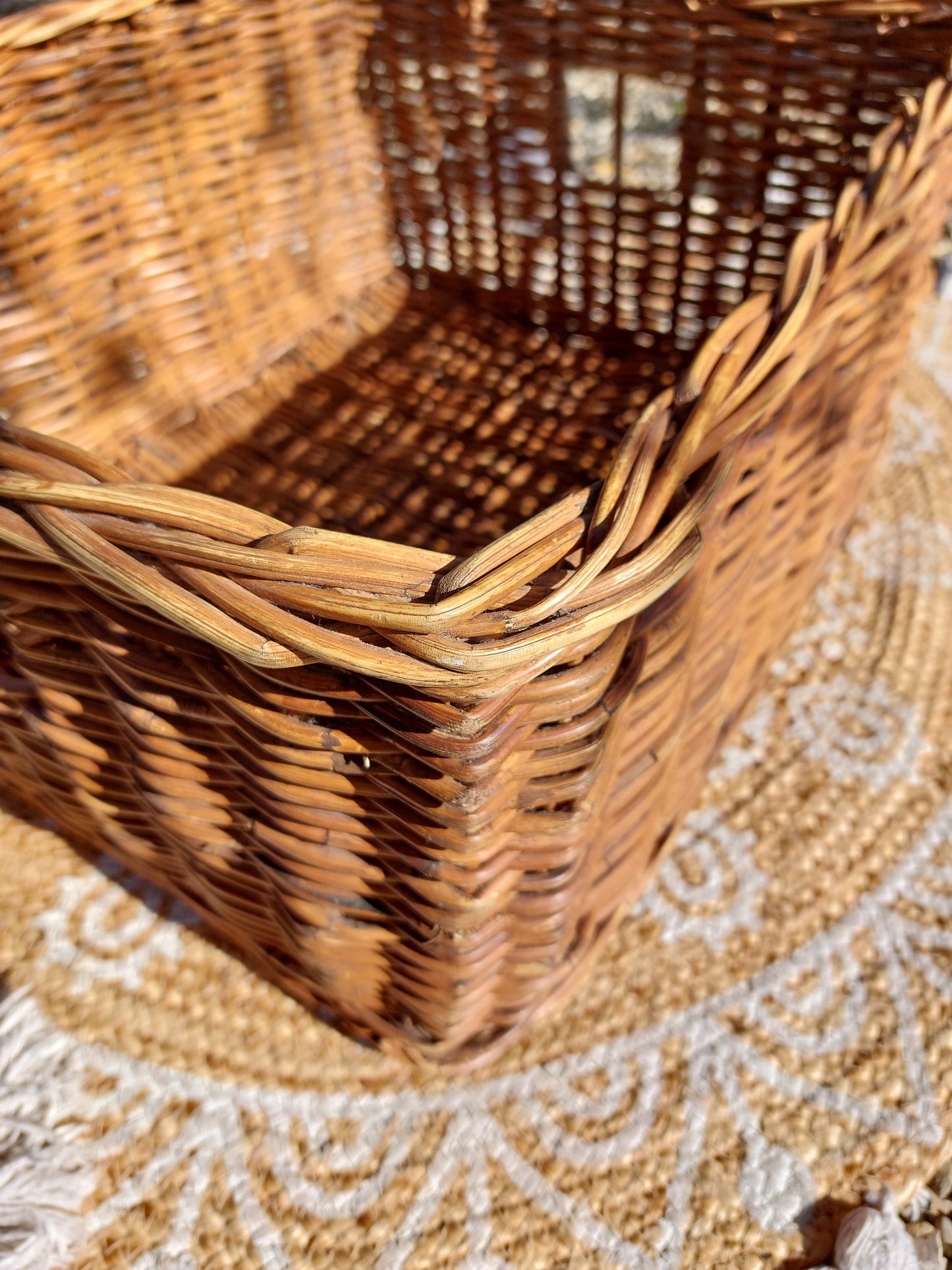 Lot de 2 grands paniers de rangement en osier
