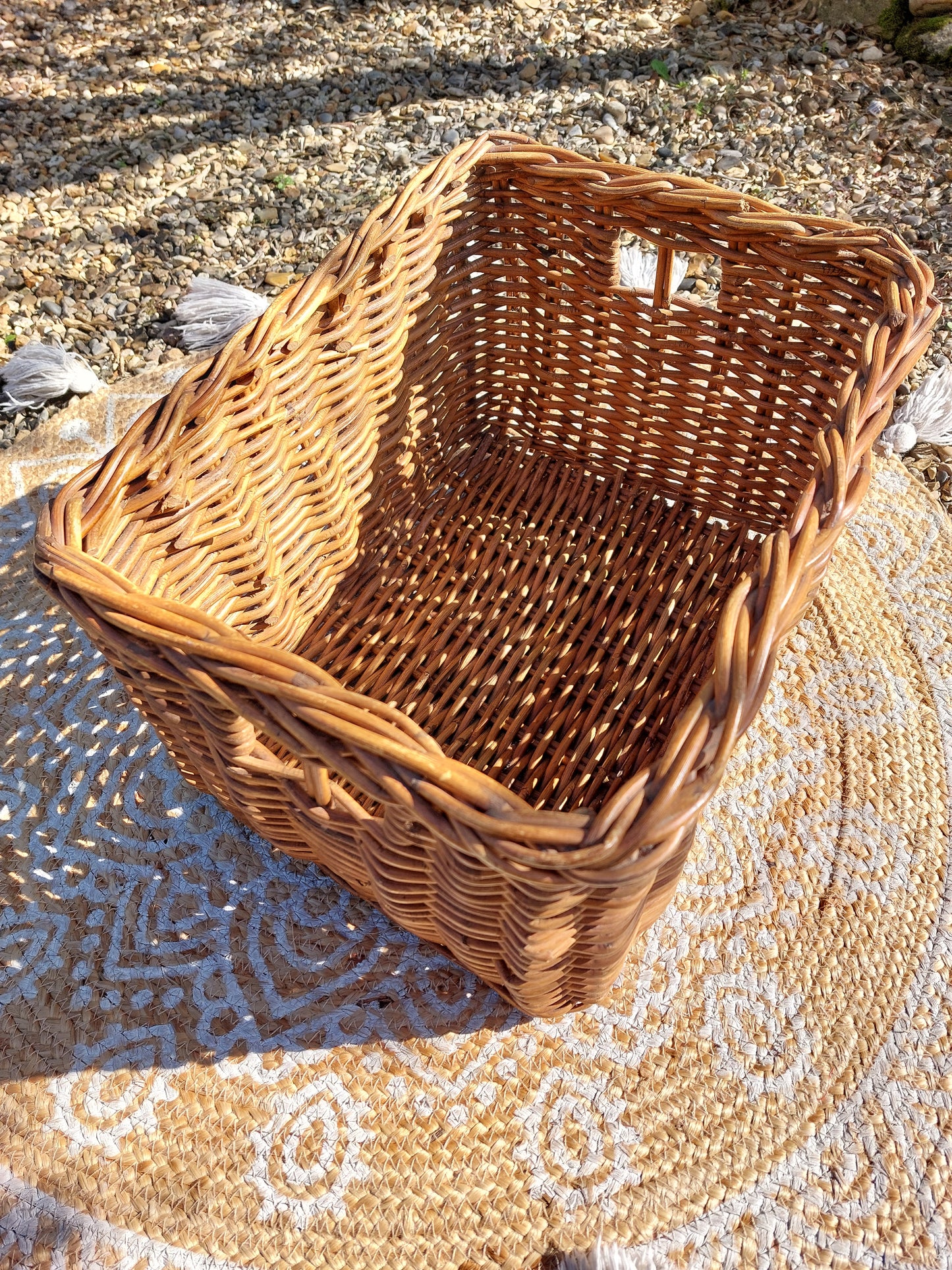 Lot de 2 grands paniers de rangement en osier