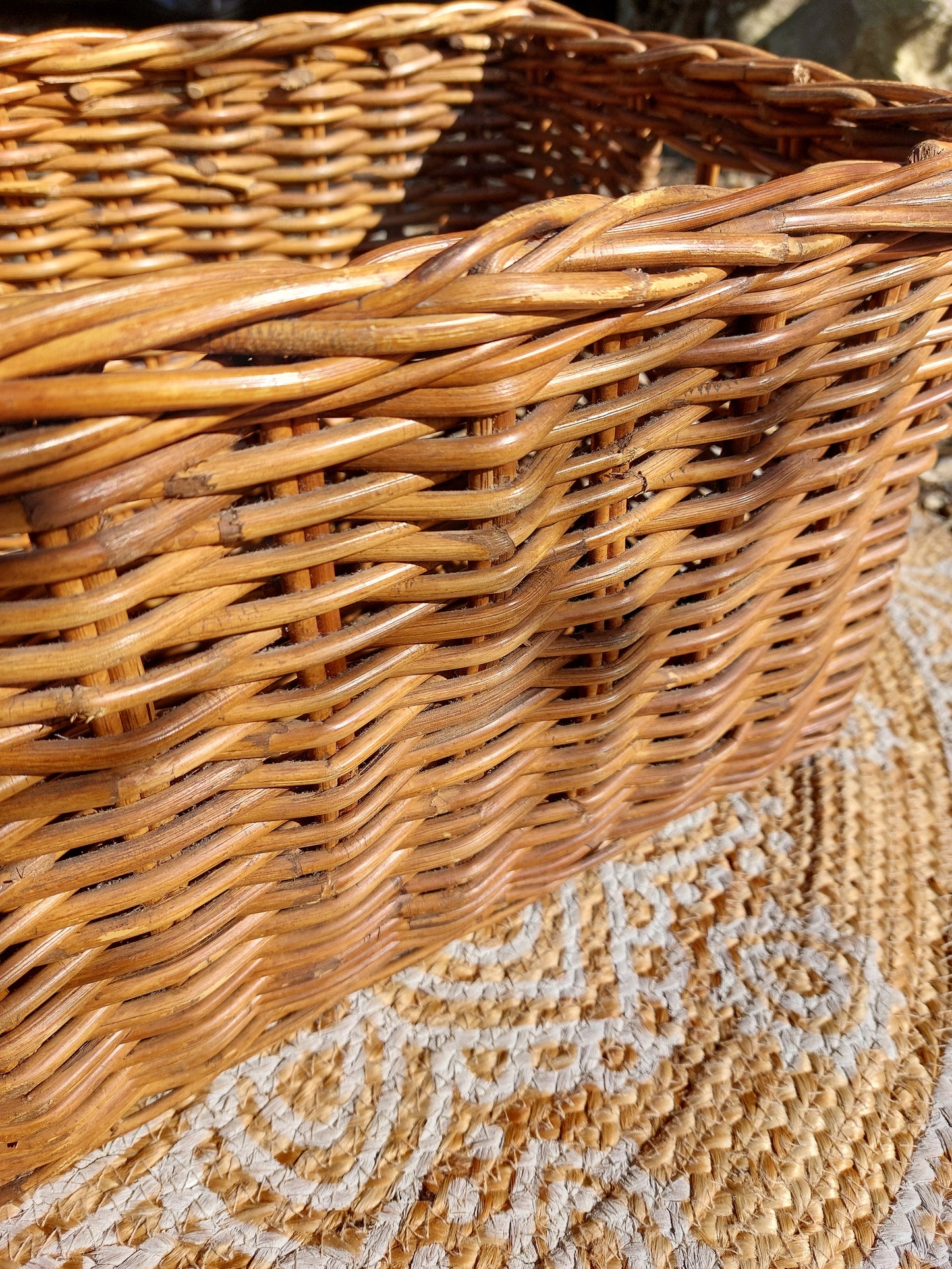 Lot de 2 grands paniers de rangement en osier