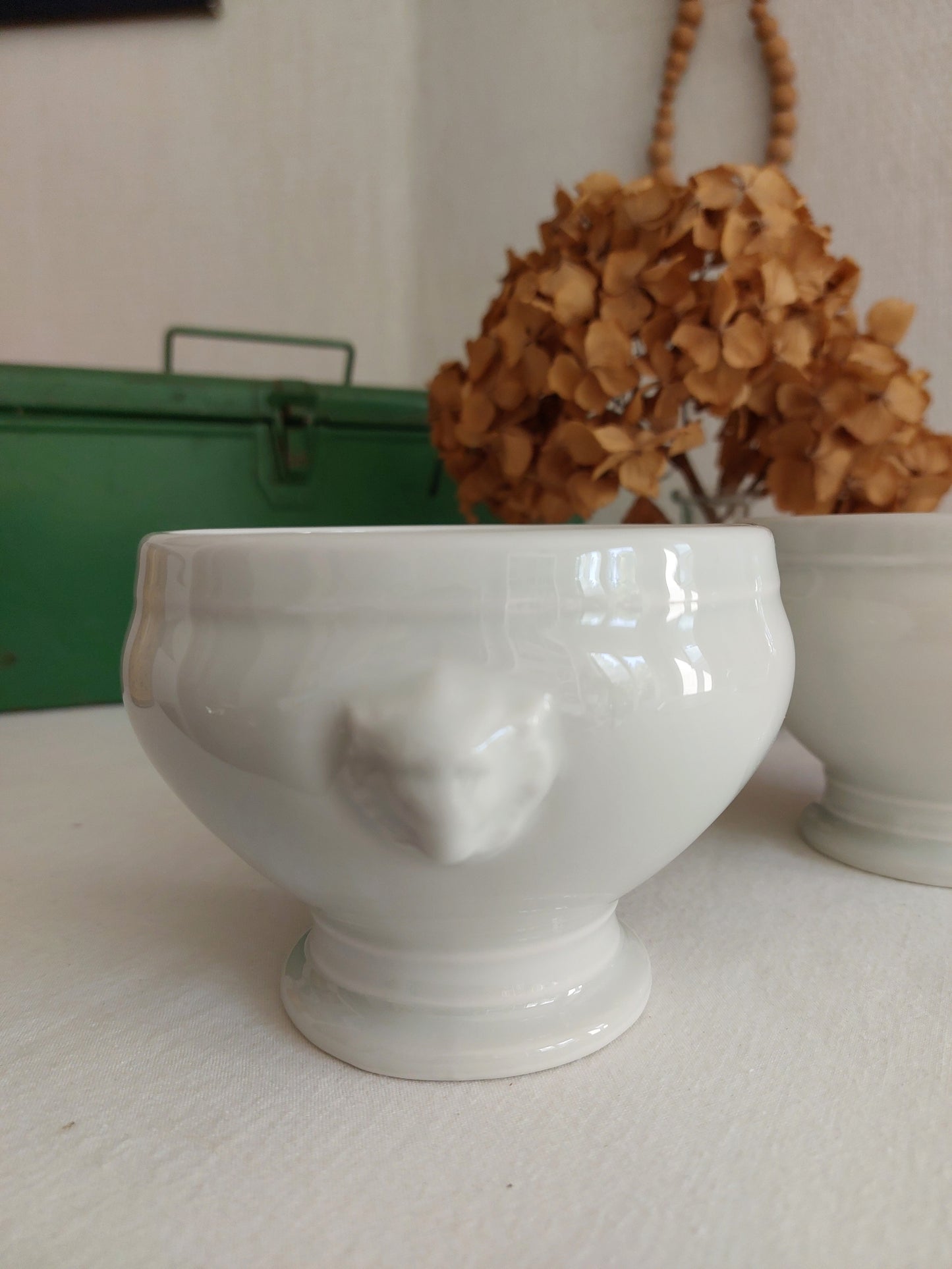 Lot de 2 bols à tête de lion