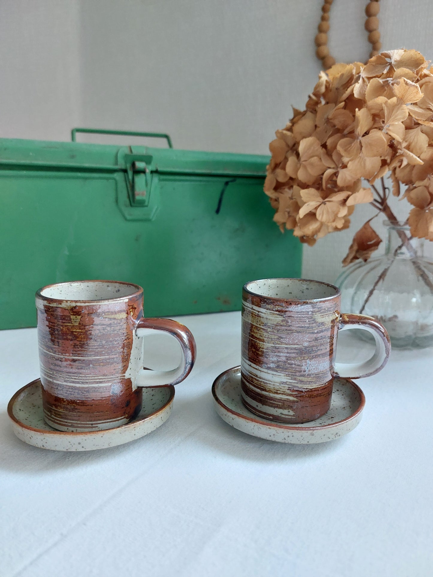 Lot de 2 tasses à café en grès paysan du Japon