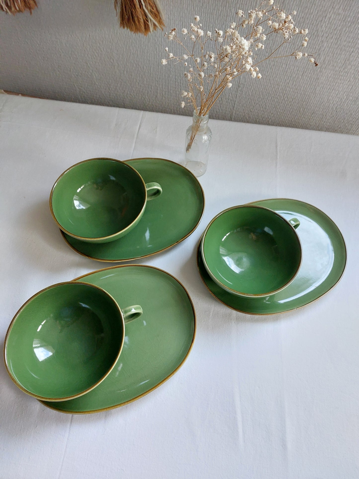 Lot de 3 tasses et sous tasses "Ikea"