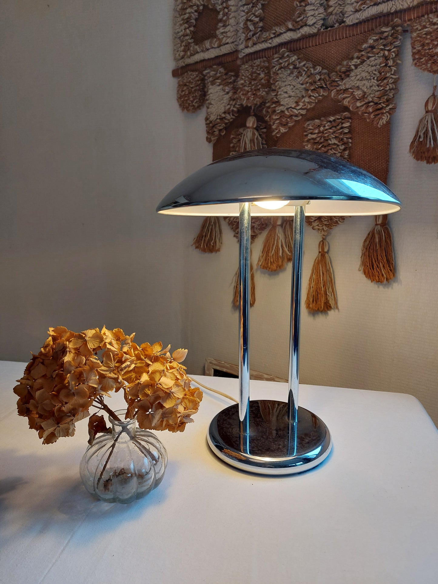 Lampe de bureau chromé par Robert Sonneman