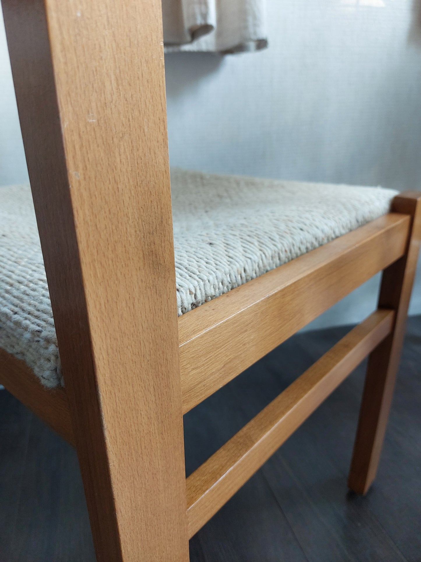 Paire de chaises vintage bois et tissu