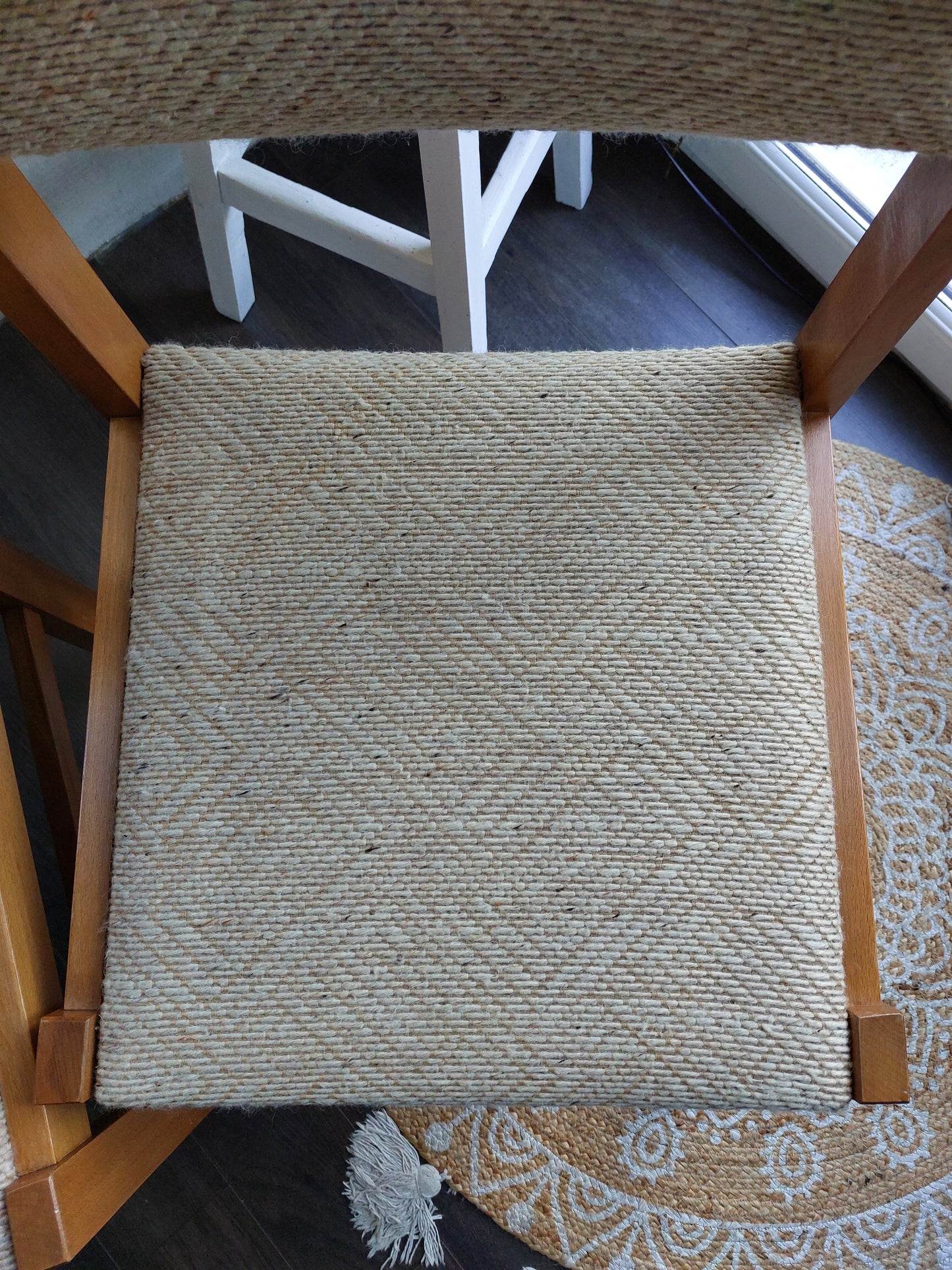Paire de chaises vintage bois et tissu