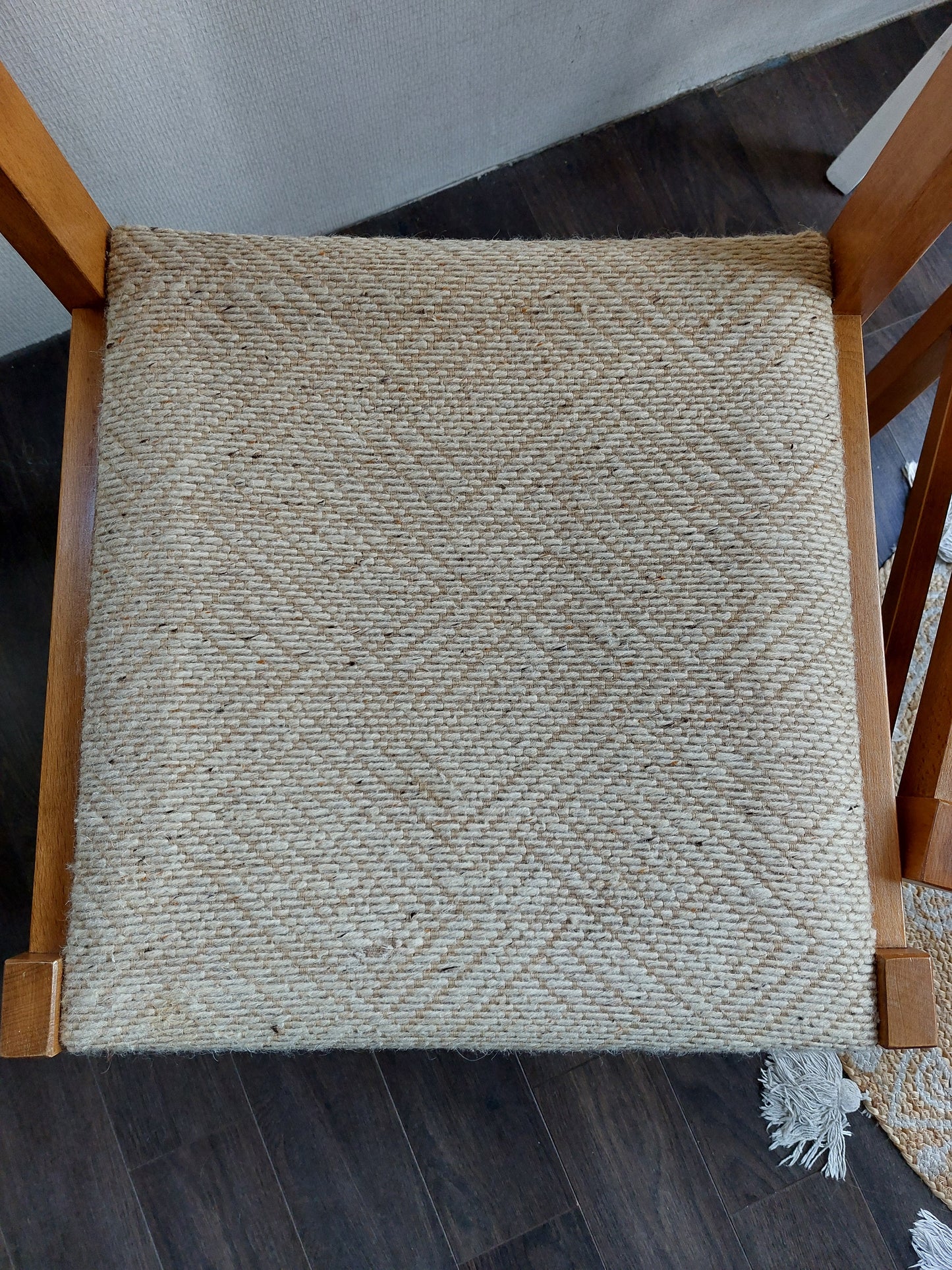 Paire de chaises vintage bois et tissu