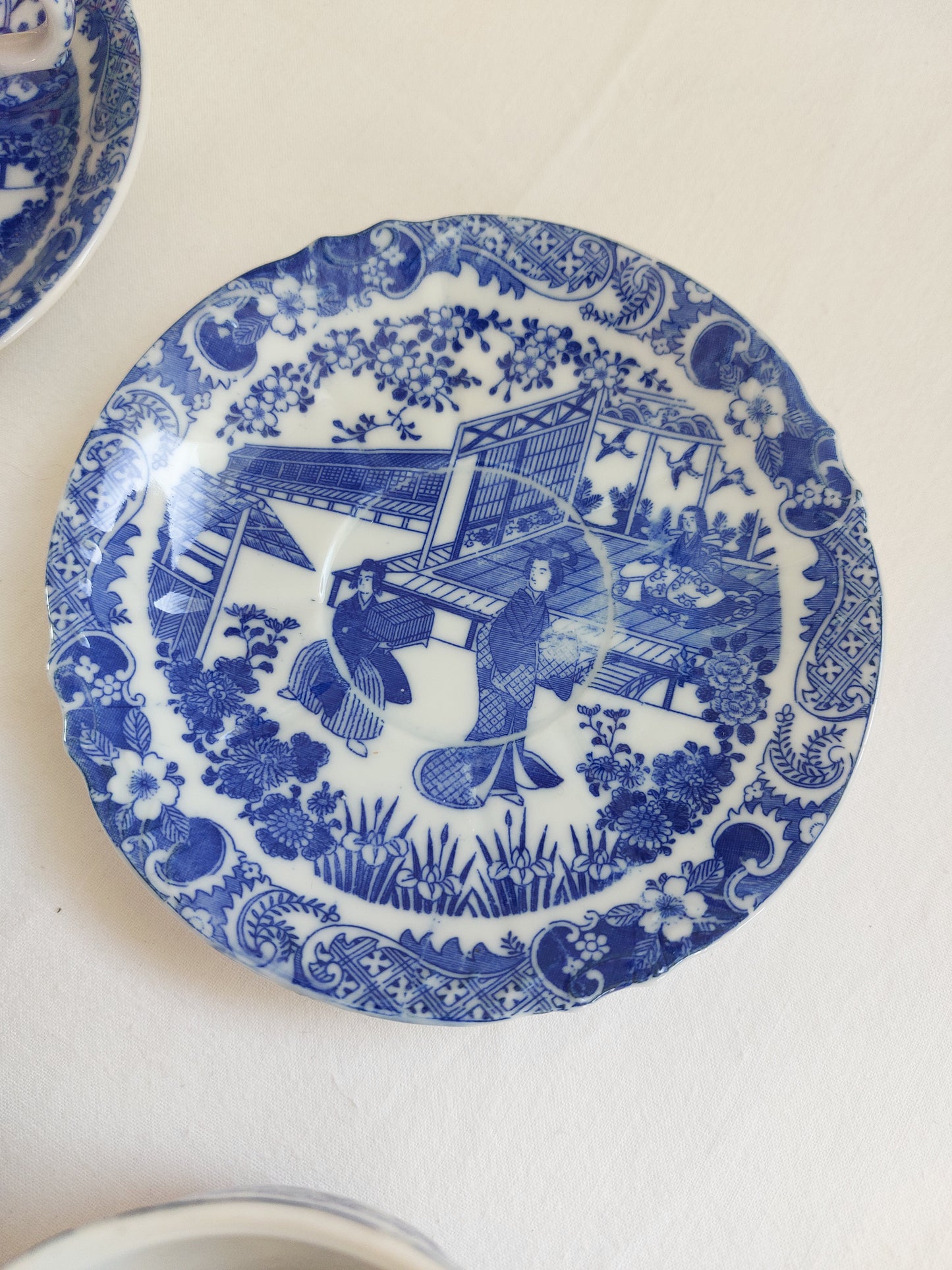 Lot de 5 tasses "scène japonaise"