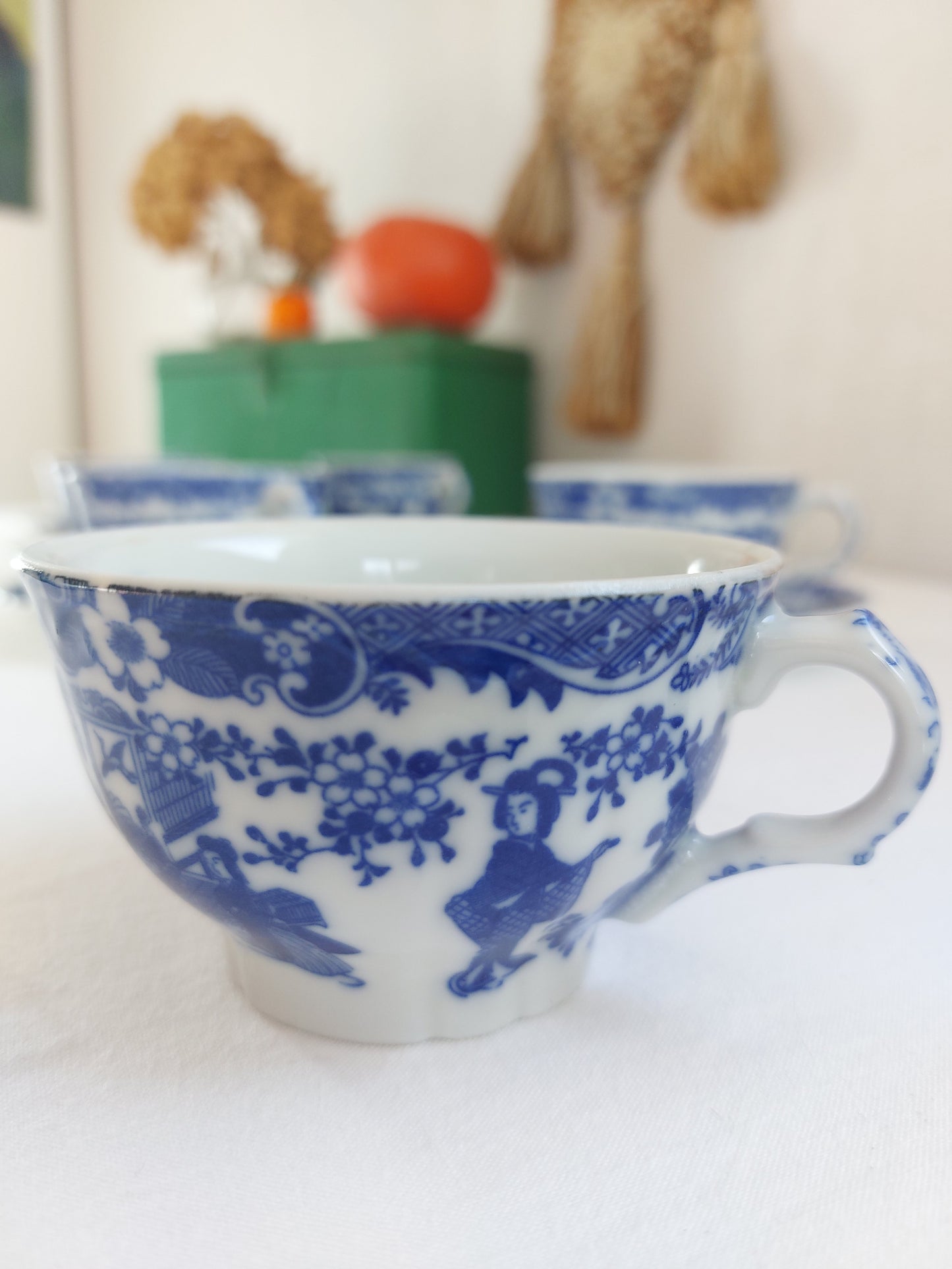 Lot de 5 tasses "scène japonaise"