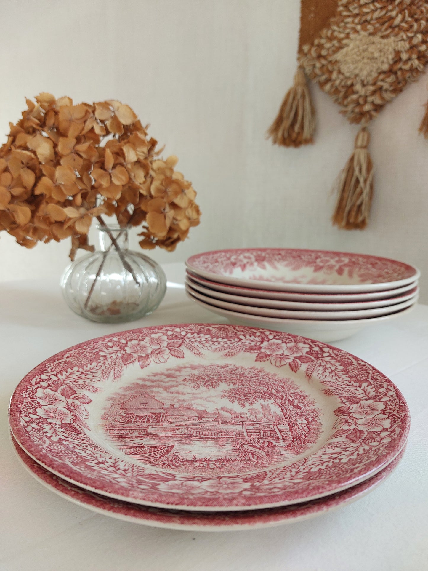 Lot de 7 assiettes J.Broadhurst Ironstone
