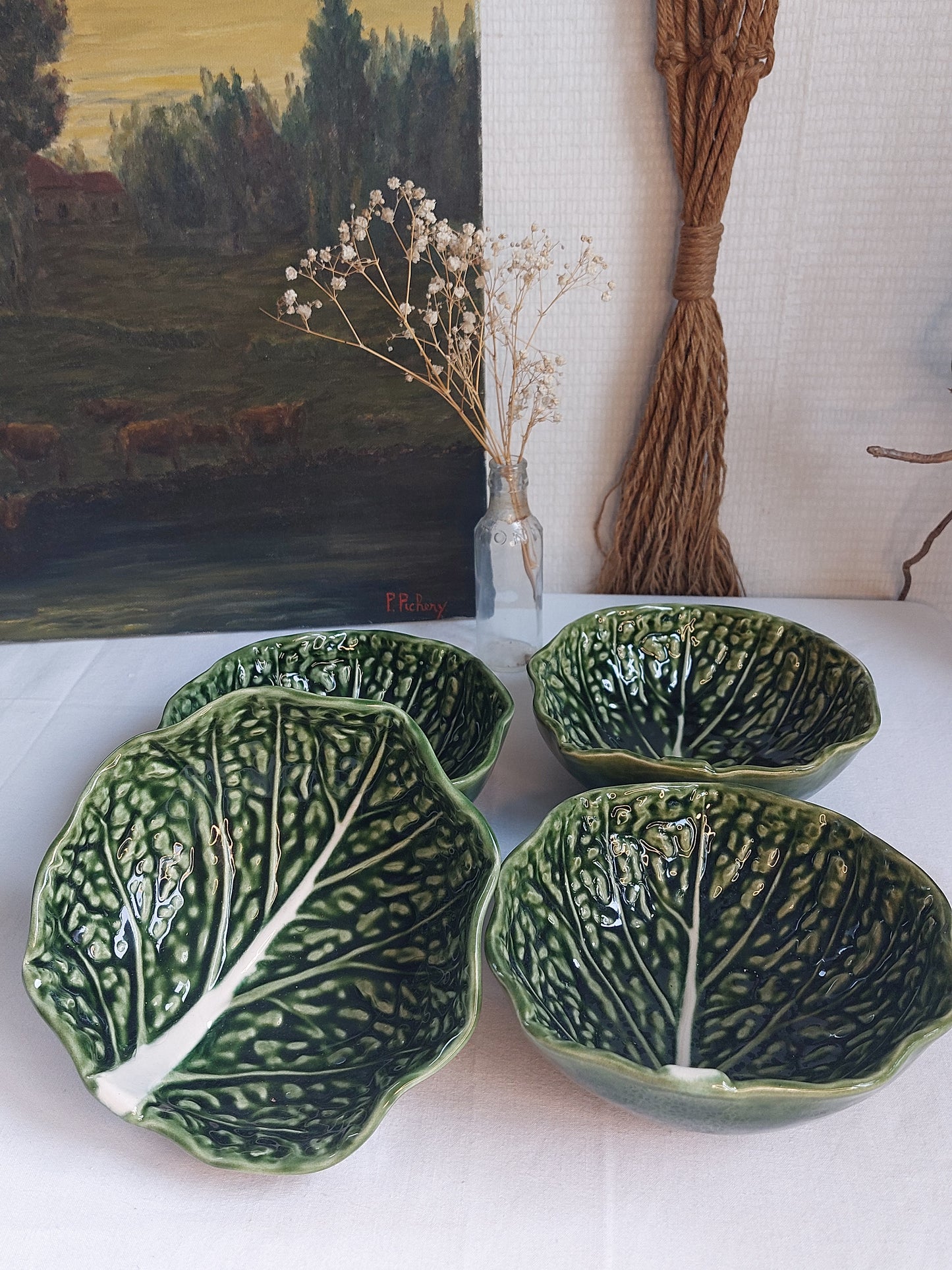 Lot de 4 petits saladiers en barbotine