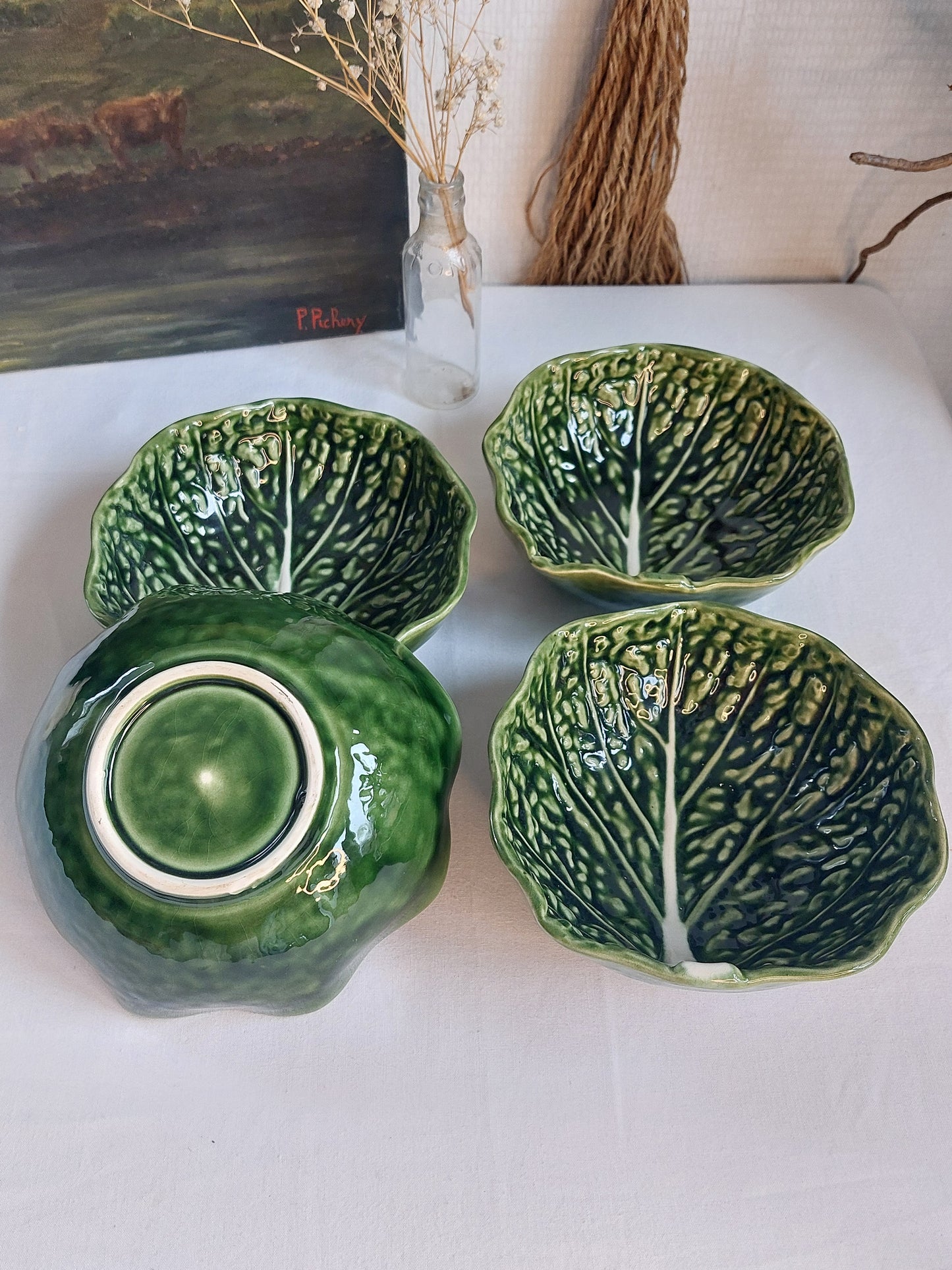 Lot de 4 petits saladiers en barbotine