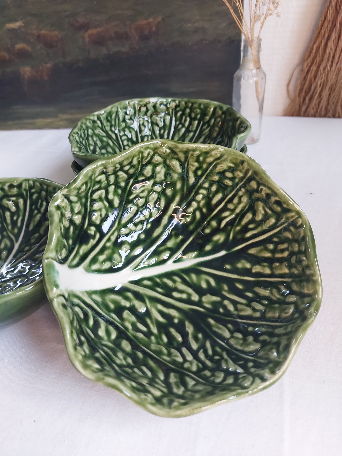 Lot de 4 petits saladiers en barbotine