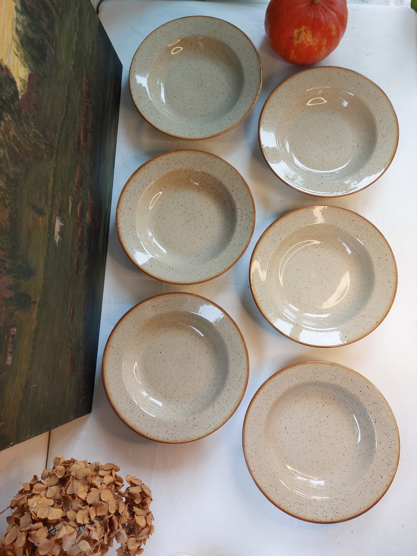Lot de 6 assiettes creuses en grès Tulowice