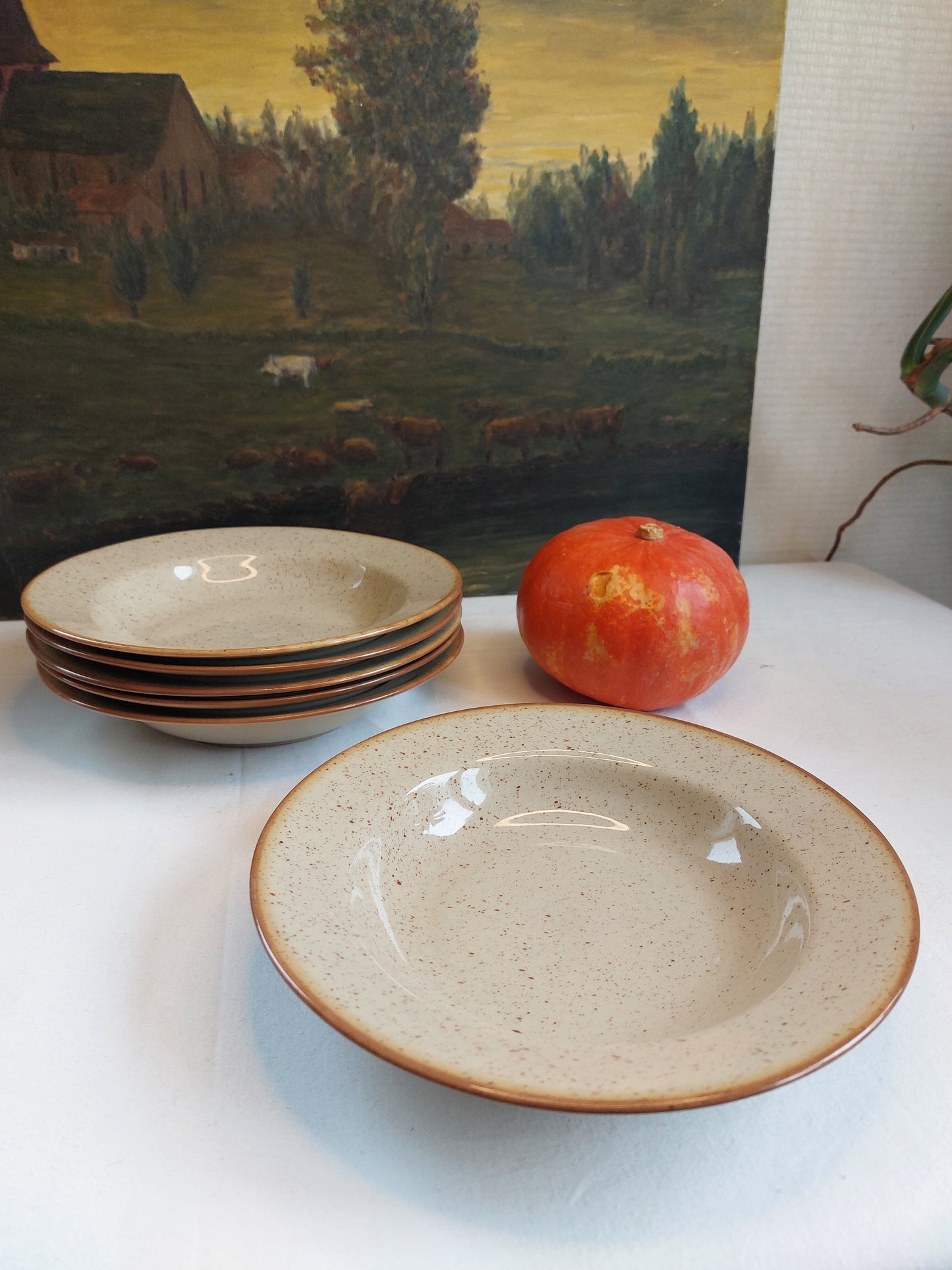 Lot de 6 assiettes creuses en grès Tulowice