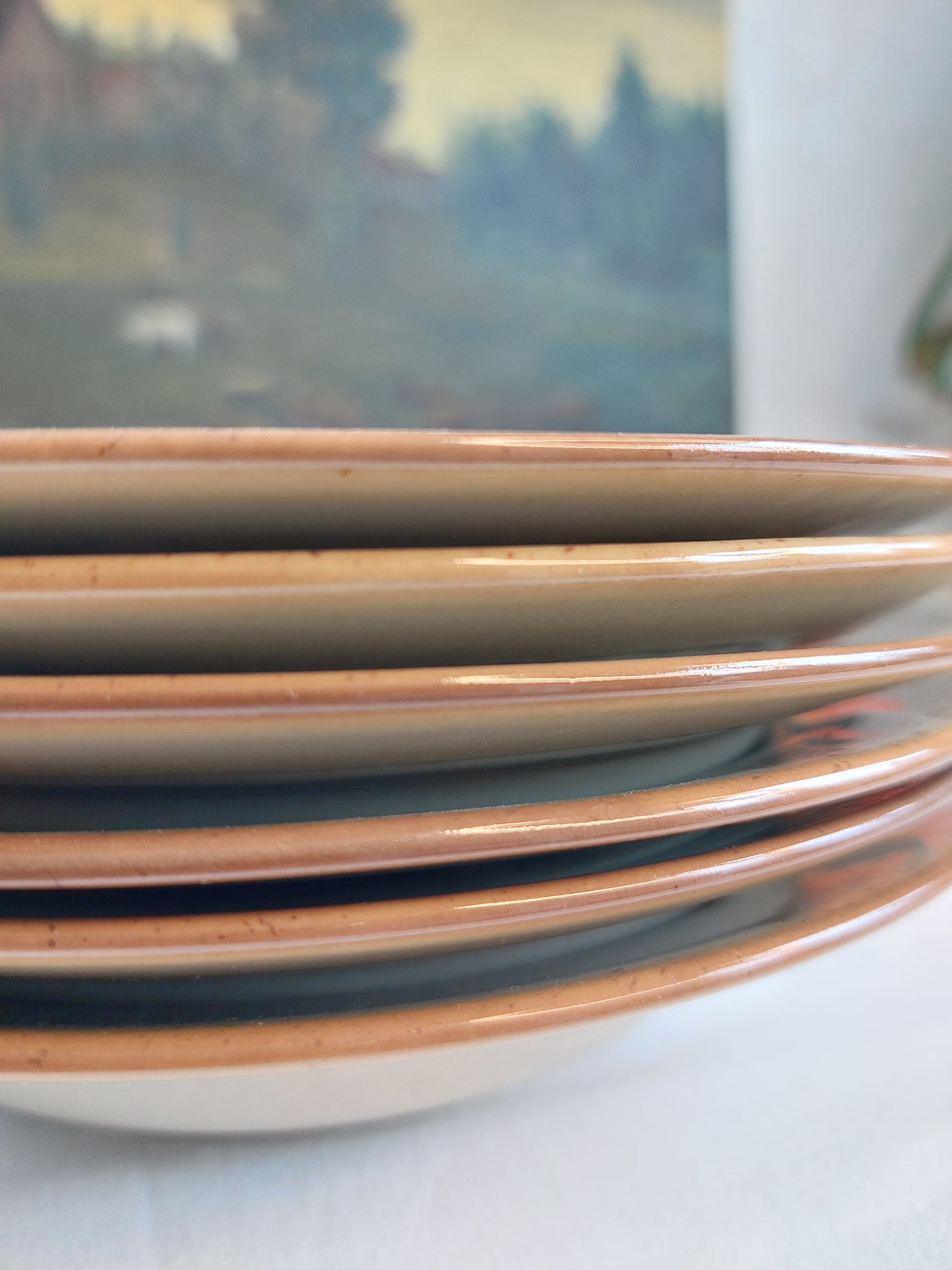 Lot de 6 assiettes creuses en grès Tulowice