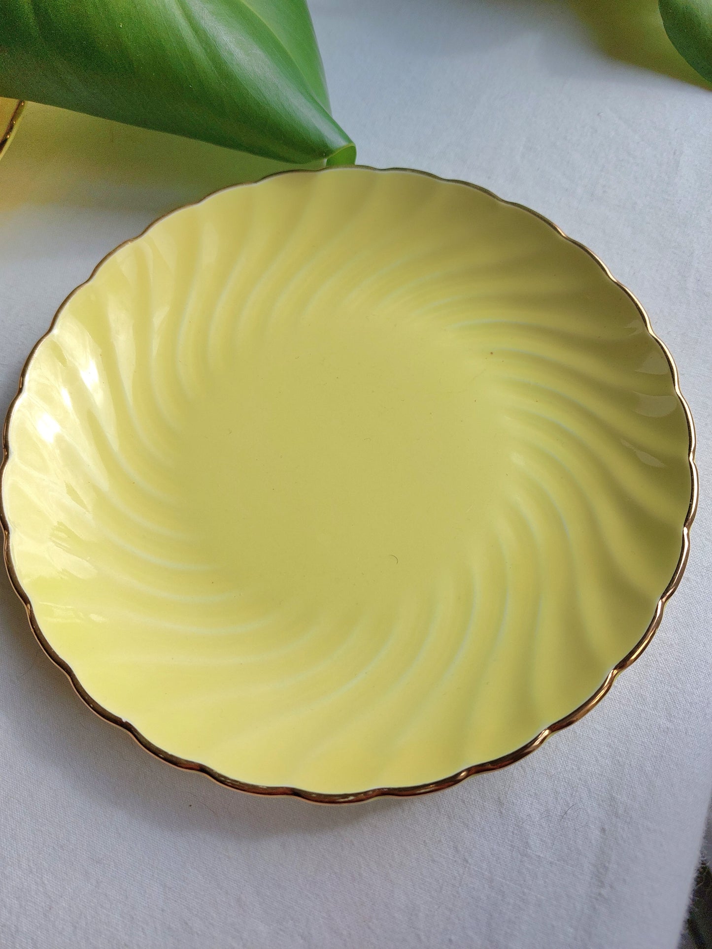 Lot de 6 assiettes à dessert jaune pastel