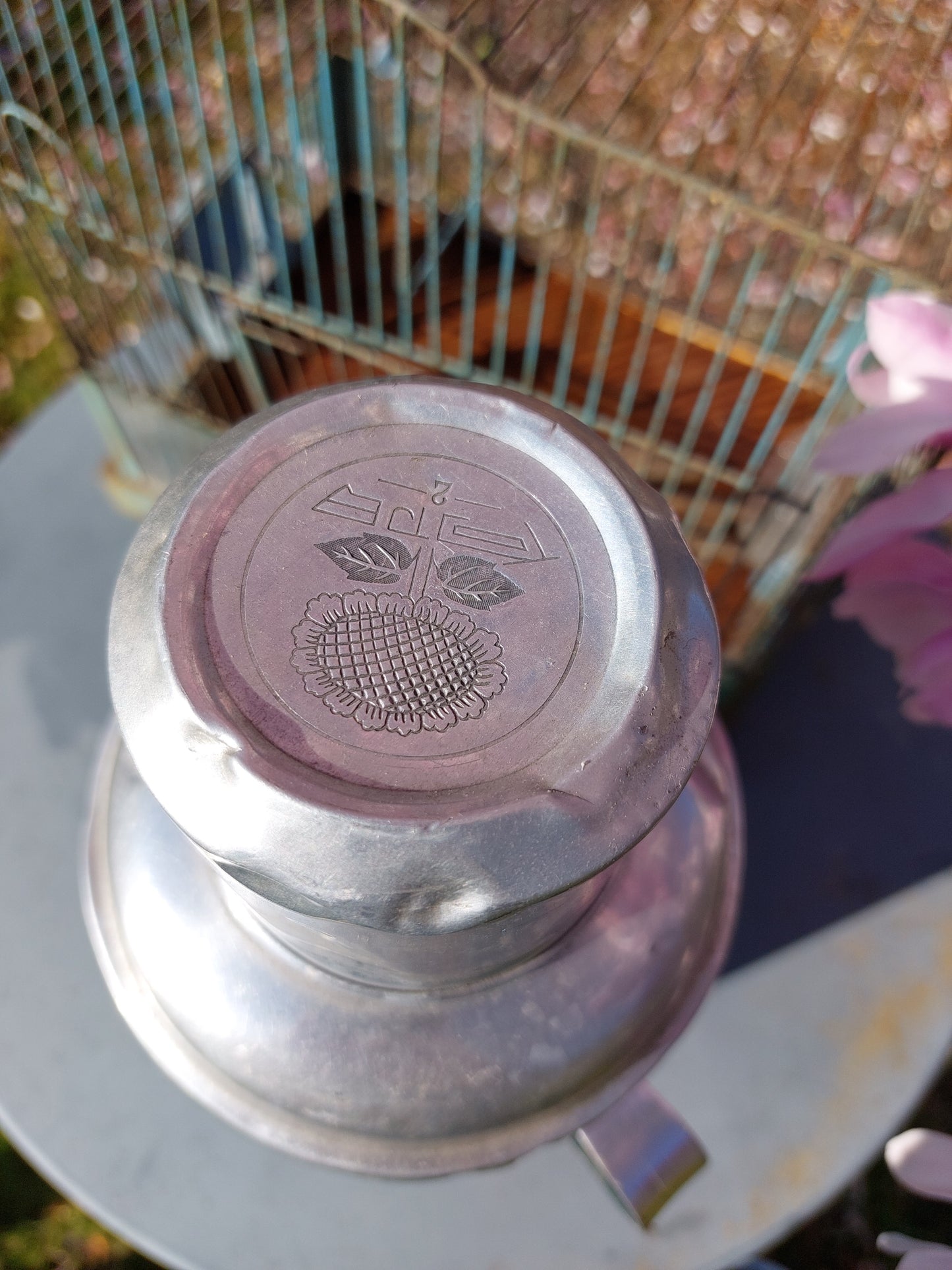 Grand thermos fleuri chinois