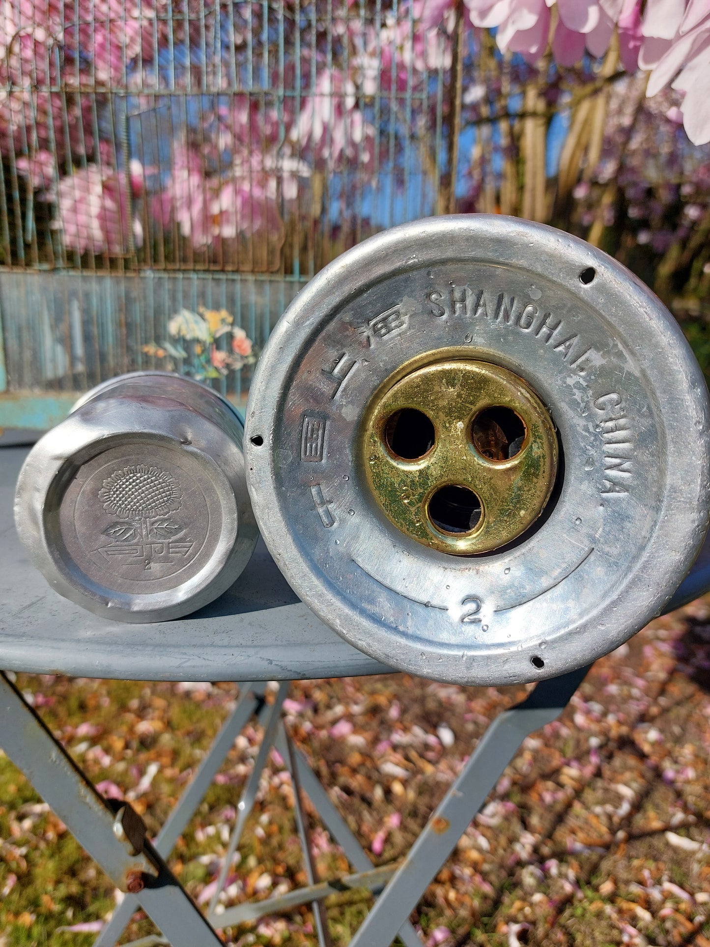 Grand thermos fleuri chinois