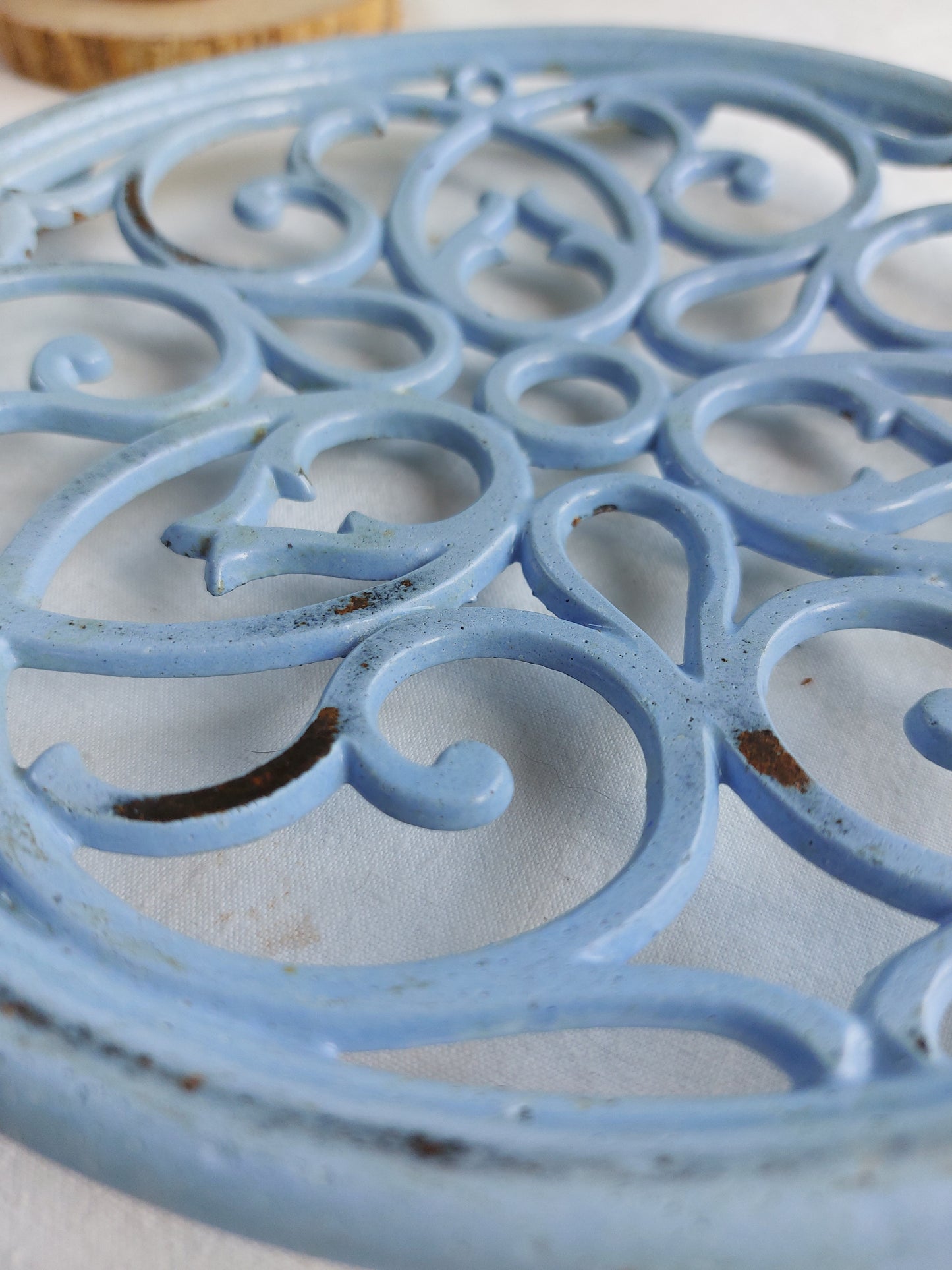 Dessous de plat en fonte émaillée bleu ciel