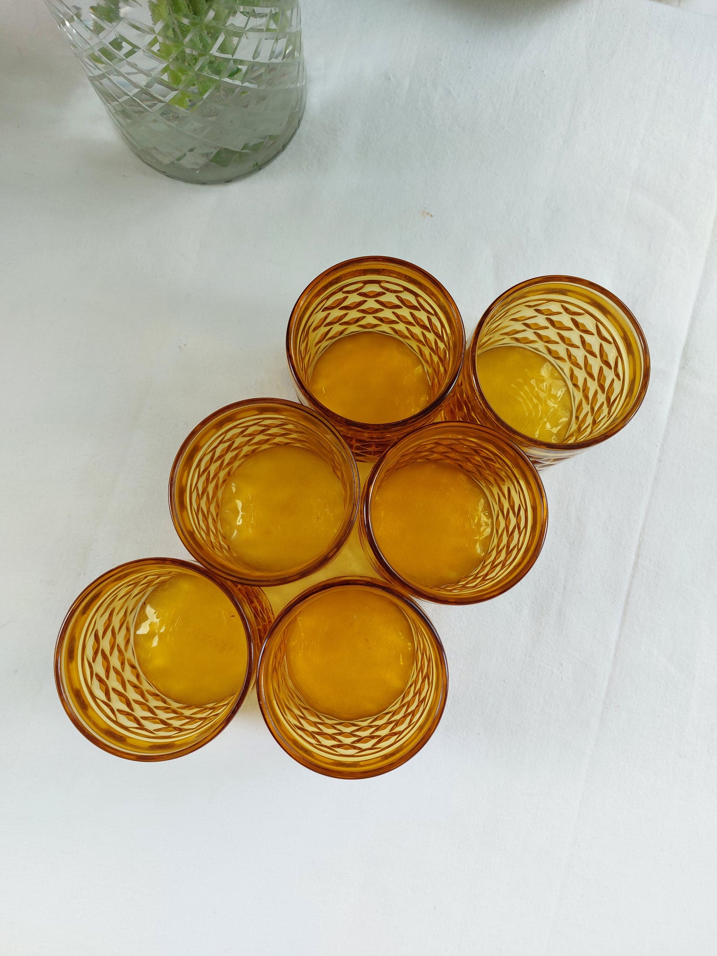 Lot de 6 verres ambrés vintage Pernod