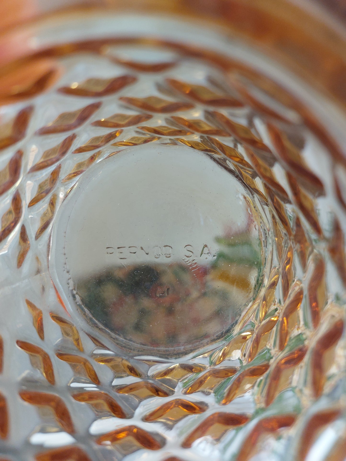 Lot de 6 verres ambrés vintage Pernod