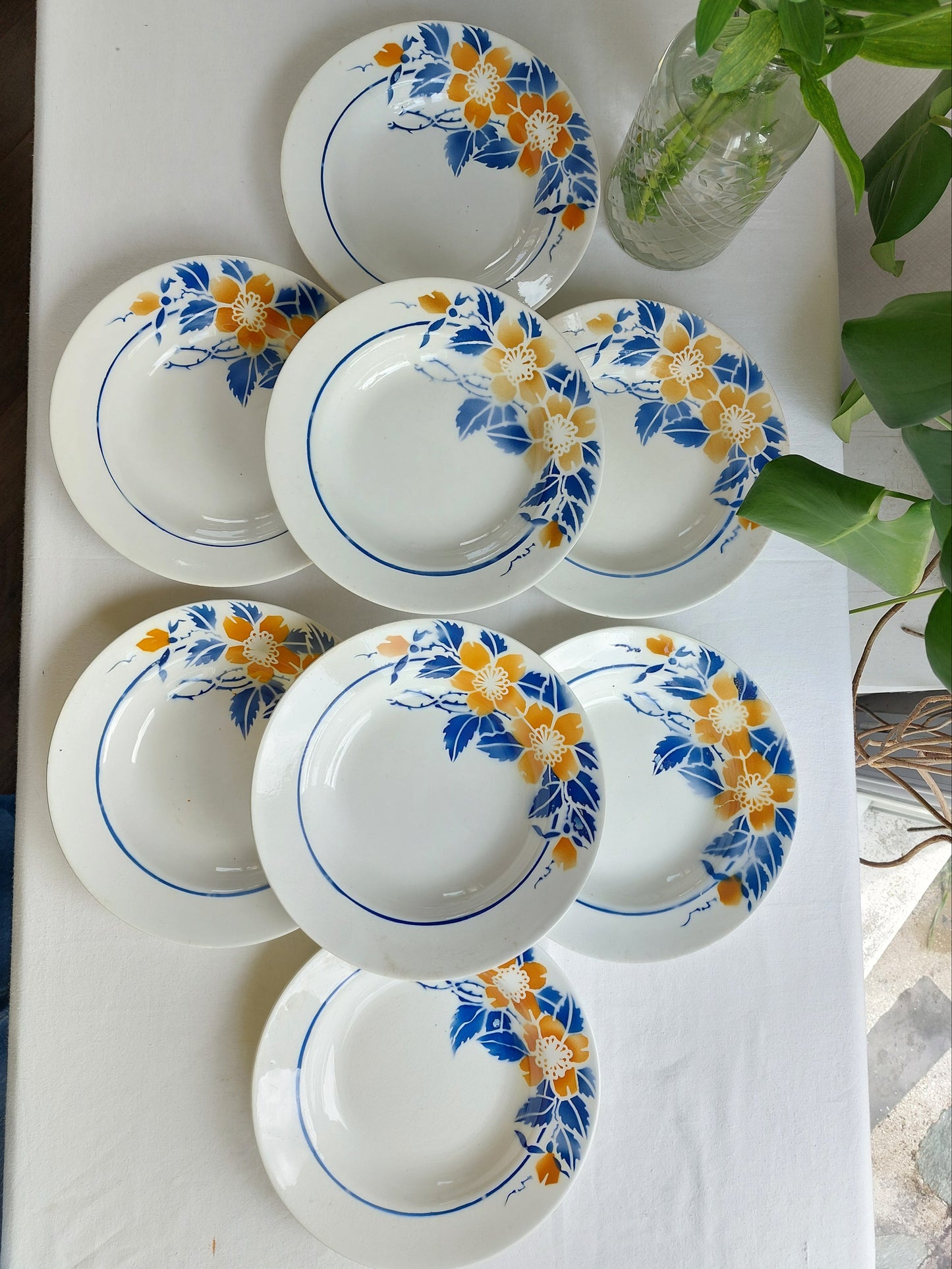 DESTOCKAGE - Lot de 8 assiettes plates et 8 creuses Hamage & Moulin des Loups modèle Eglantine