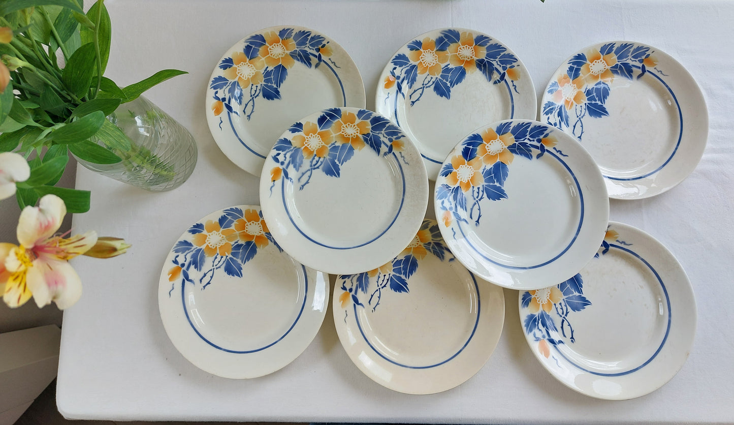 DESTOCKAGE - Lot de 8 assiettes plates et 8 creuses Hamage & Moulin des Loups modèle Eglantine
