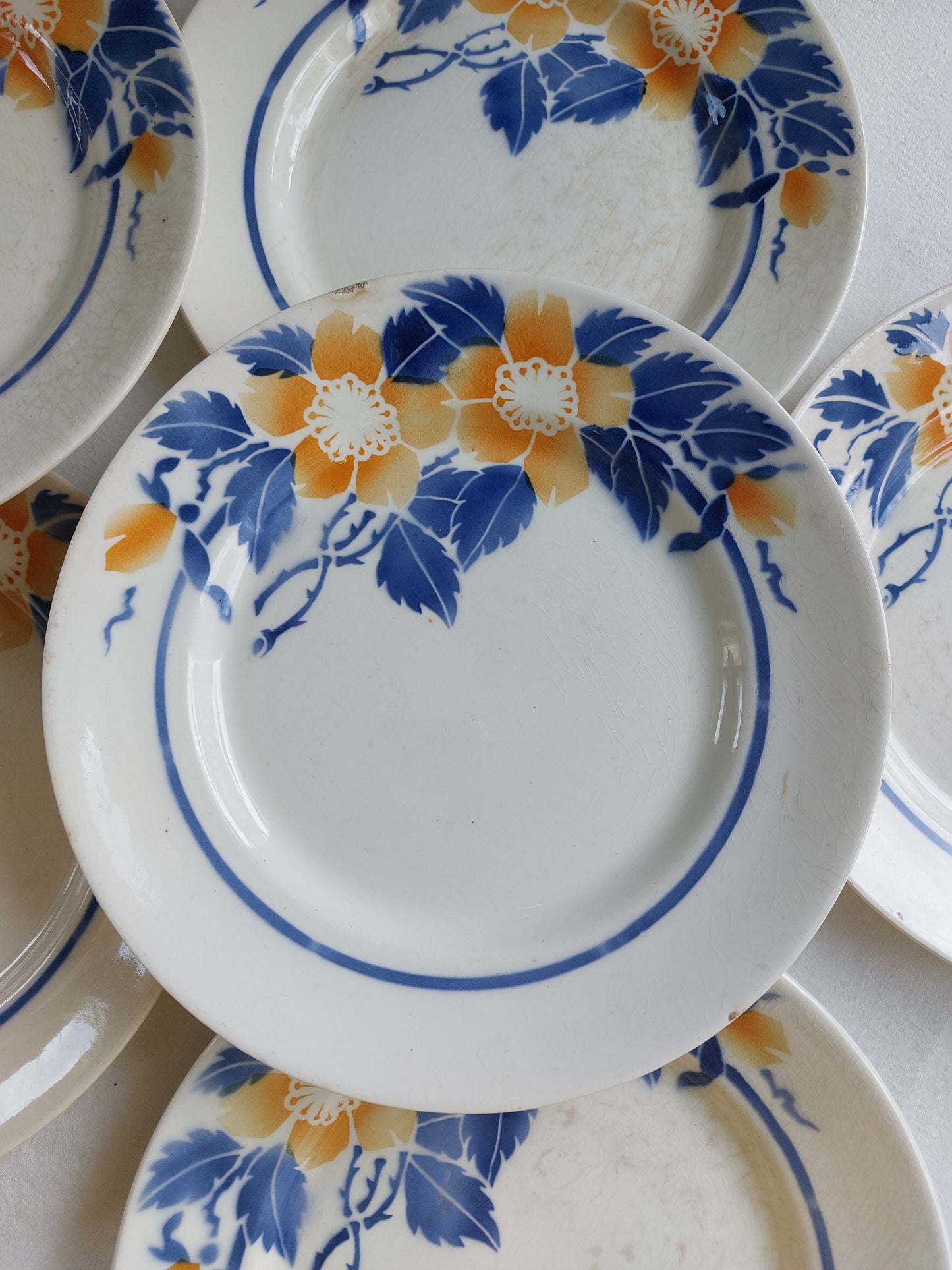 DESTOCKAGE - Lot de 8 assiettes plates et 8 creuses Hamage & Moulin des Loups modèle Eglantine