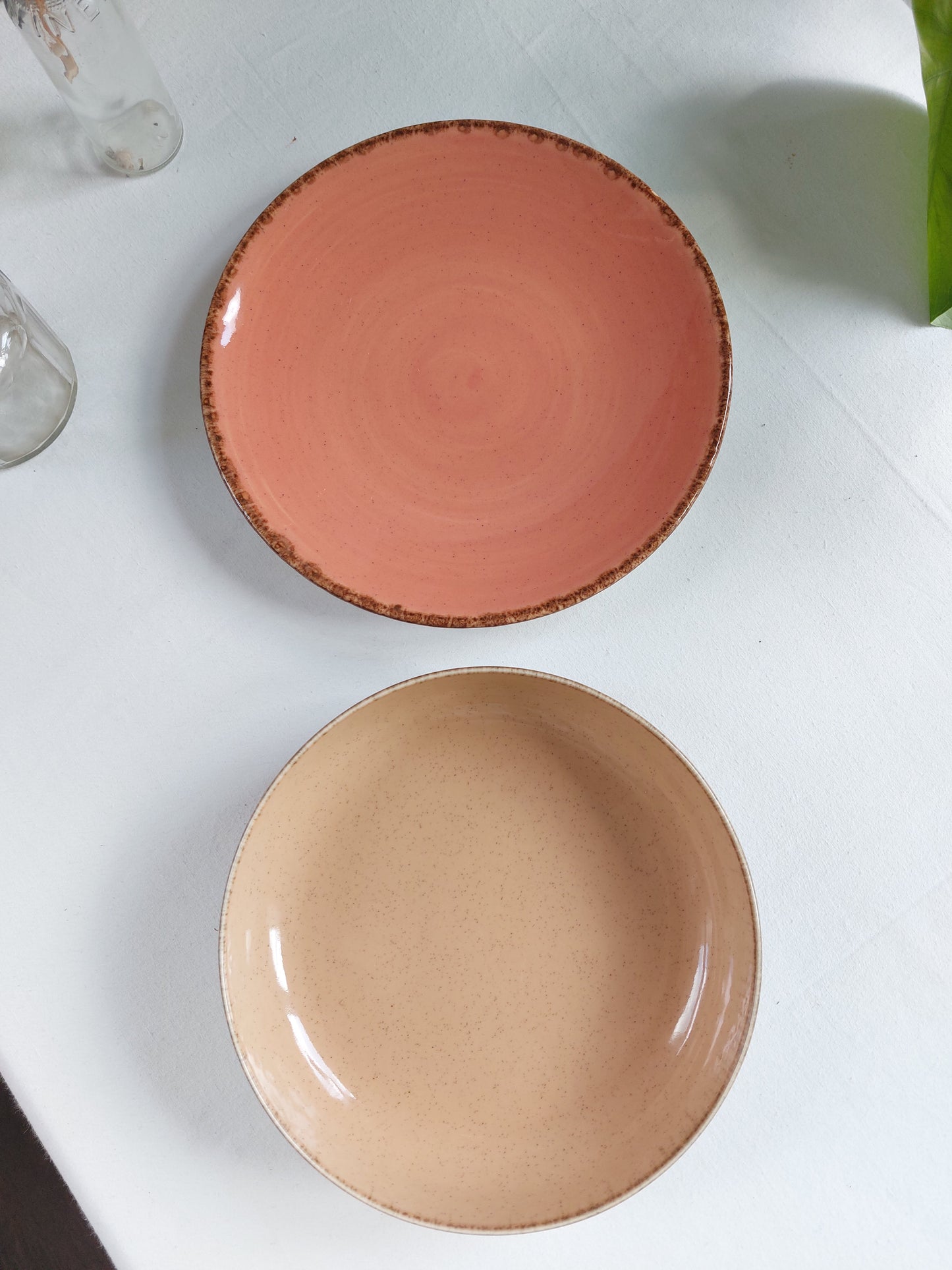 Lot de 2 assiettes rose saumon