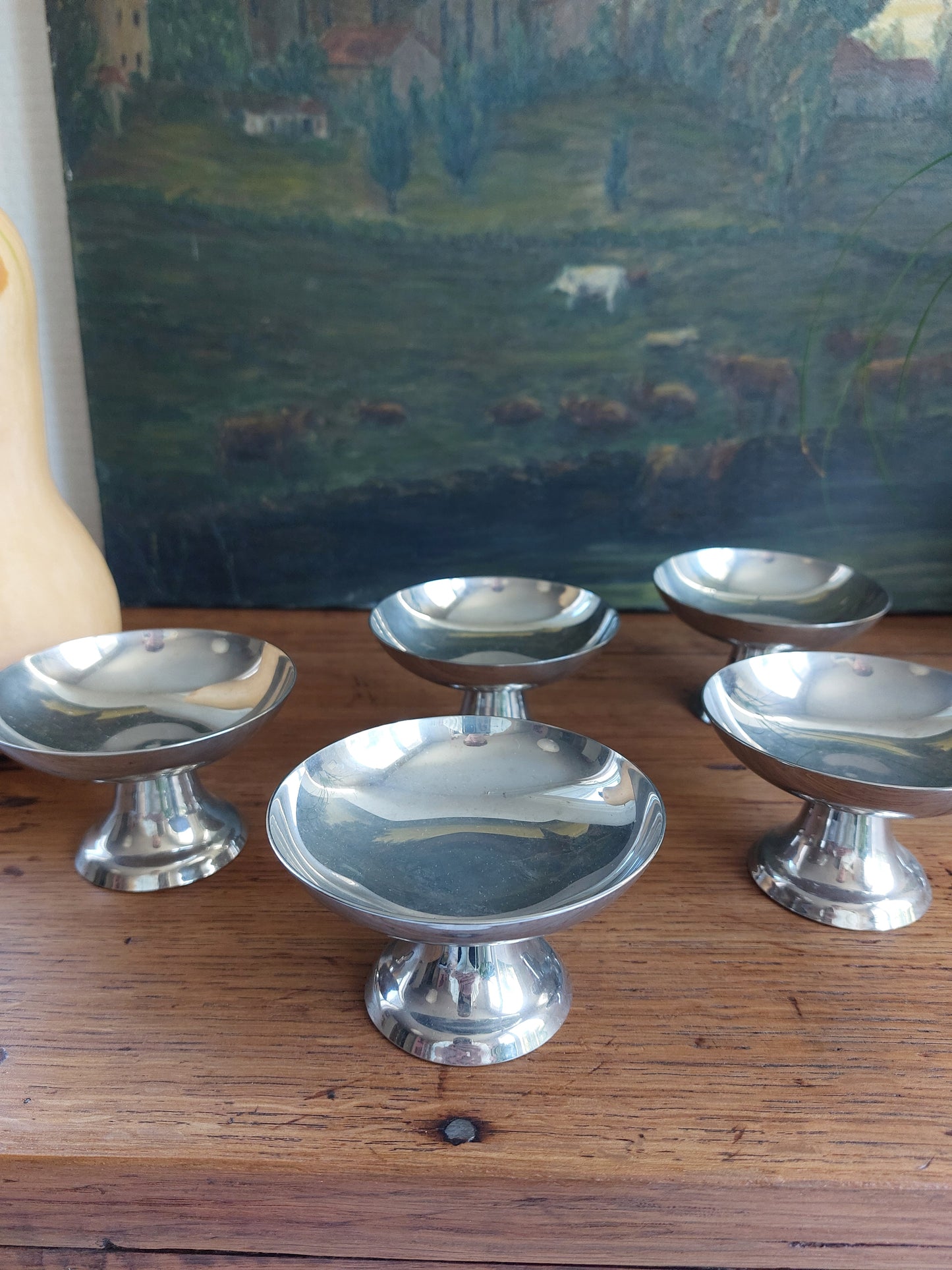 Lot de 6 coupelles vintage en inox