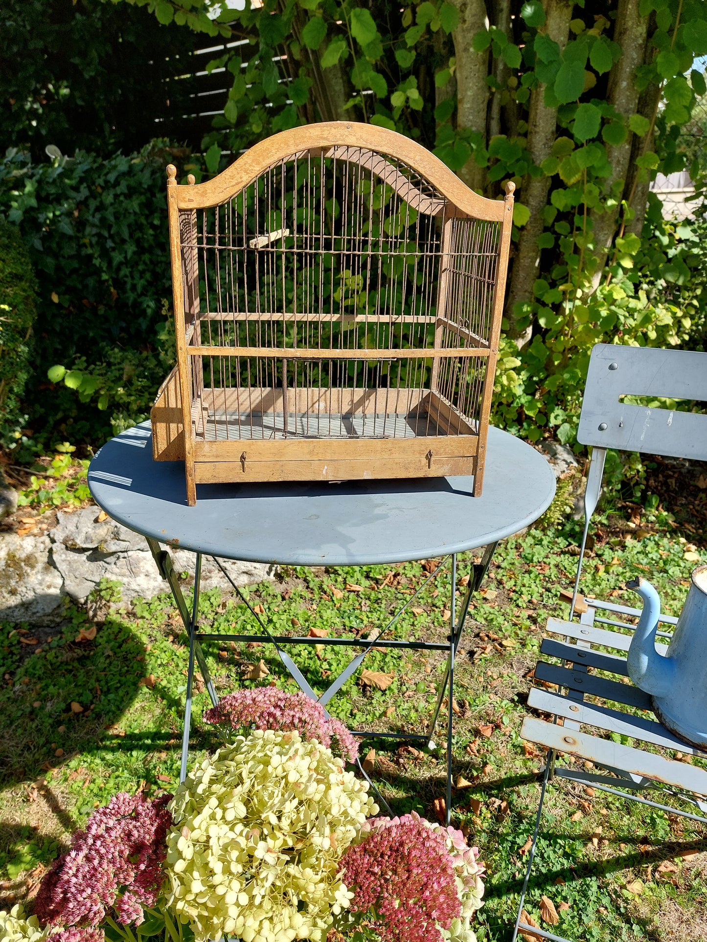 Cage à oiseaux ancienne en bois