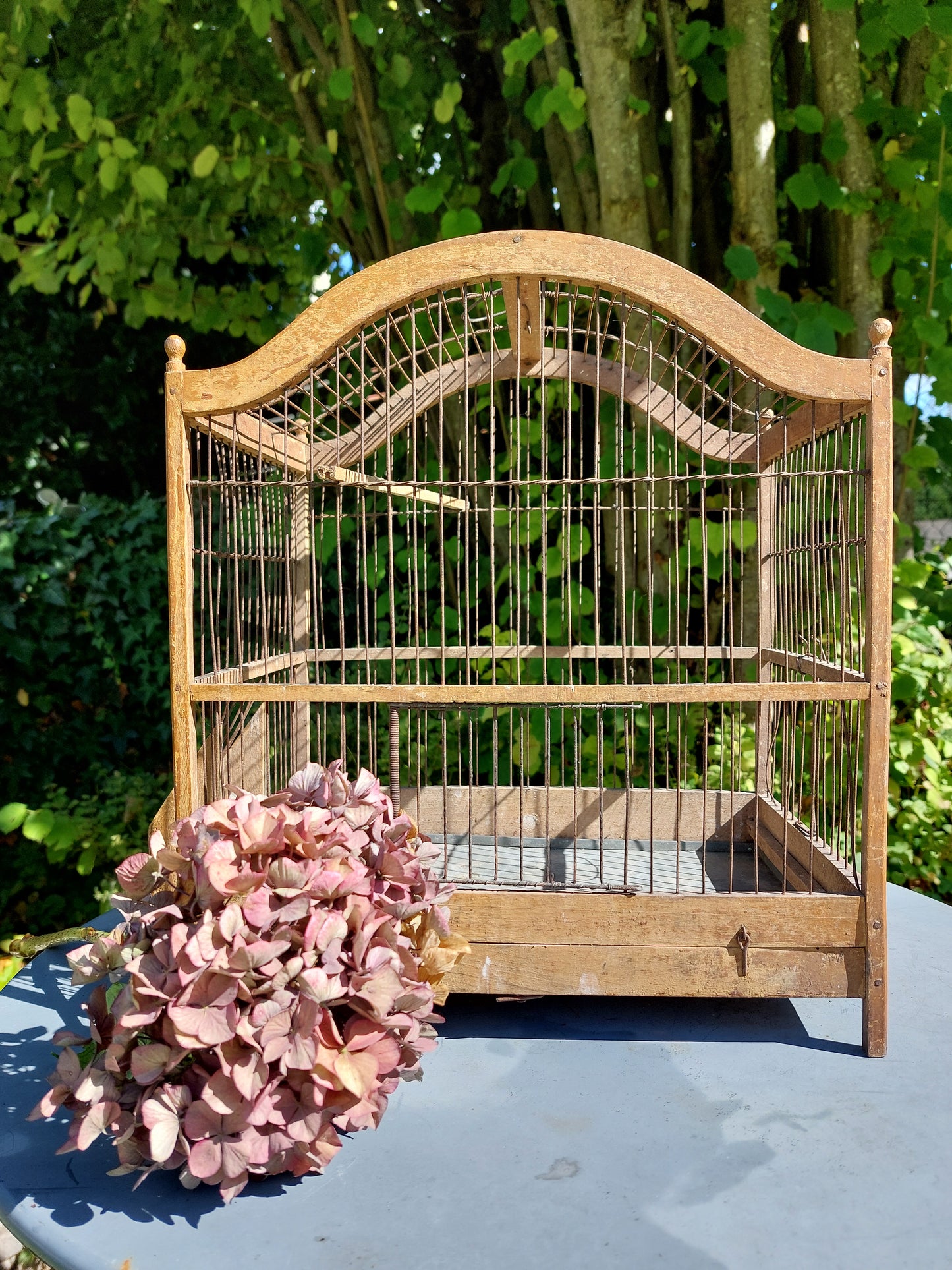 Cage à oiseaux ancienne en bois
