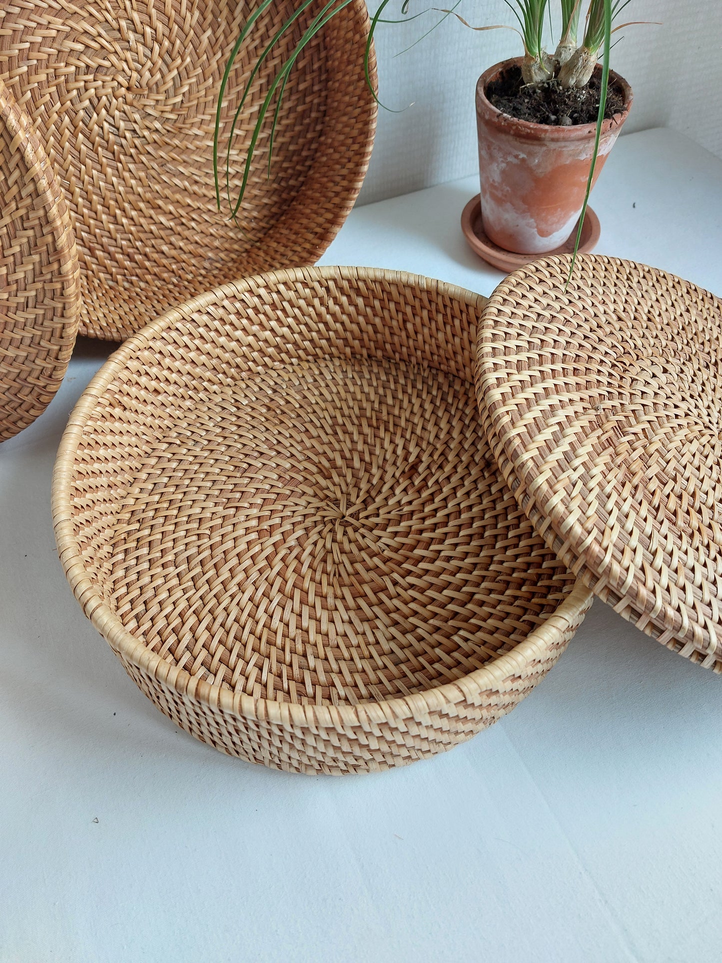 Boîte ronde en osier RATTAN