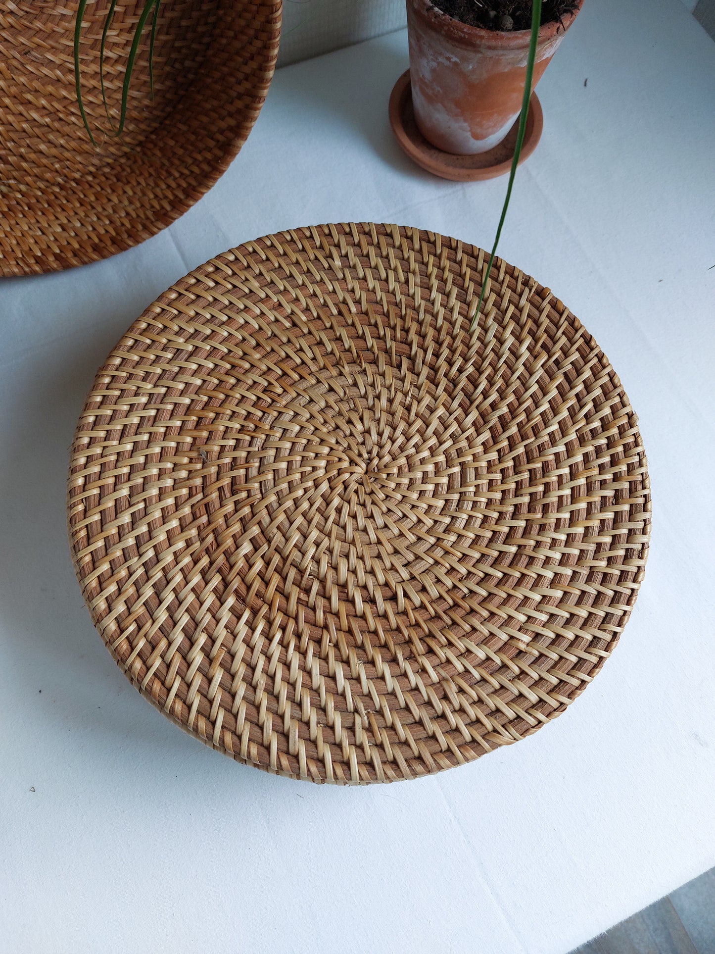 Boîte ronde en osier RATTAN