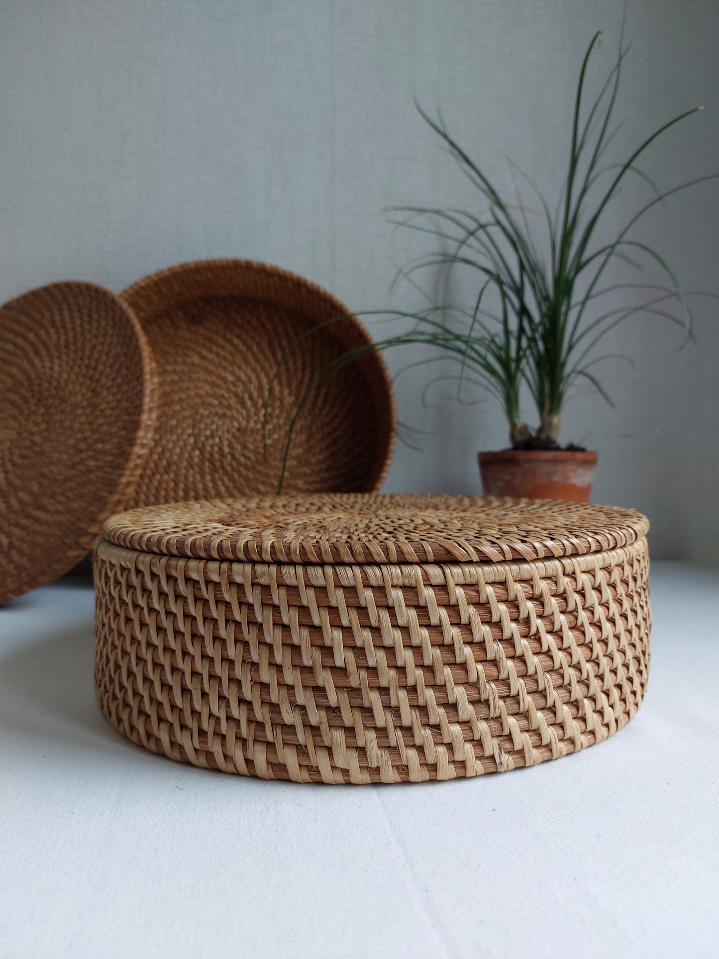Boîte ronde en osier RATTAN