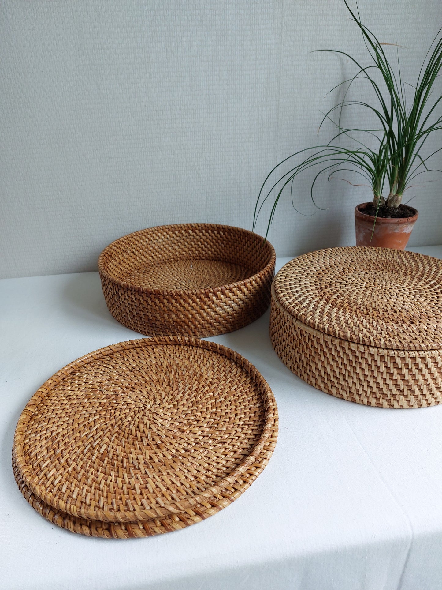 Boîte ronde en osier RATTAN