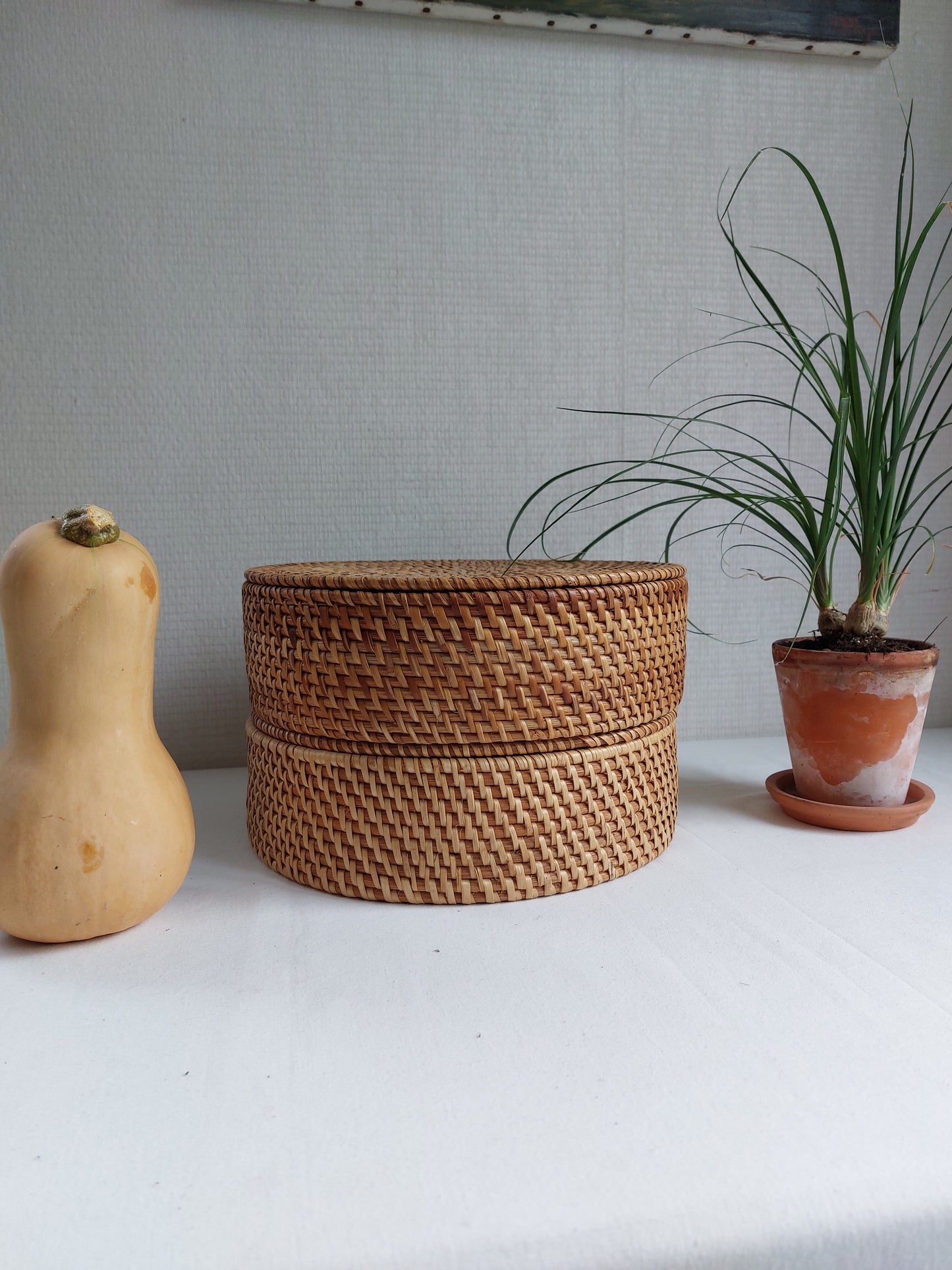Boîte ronde en osier RATTAN
