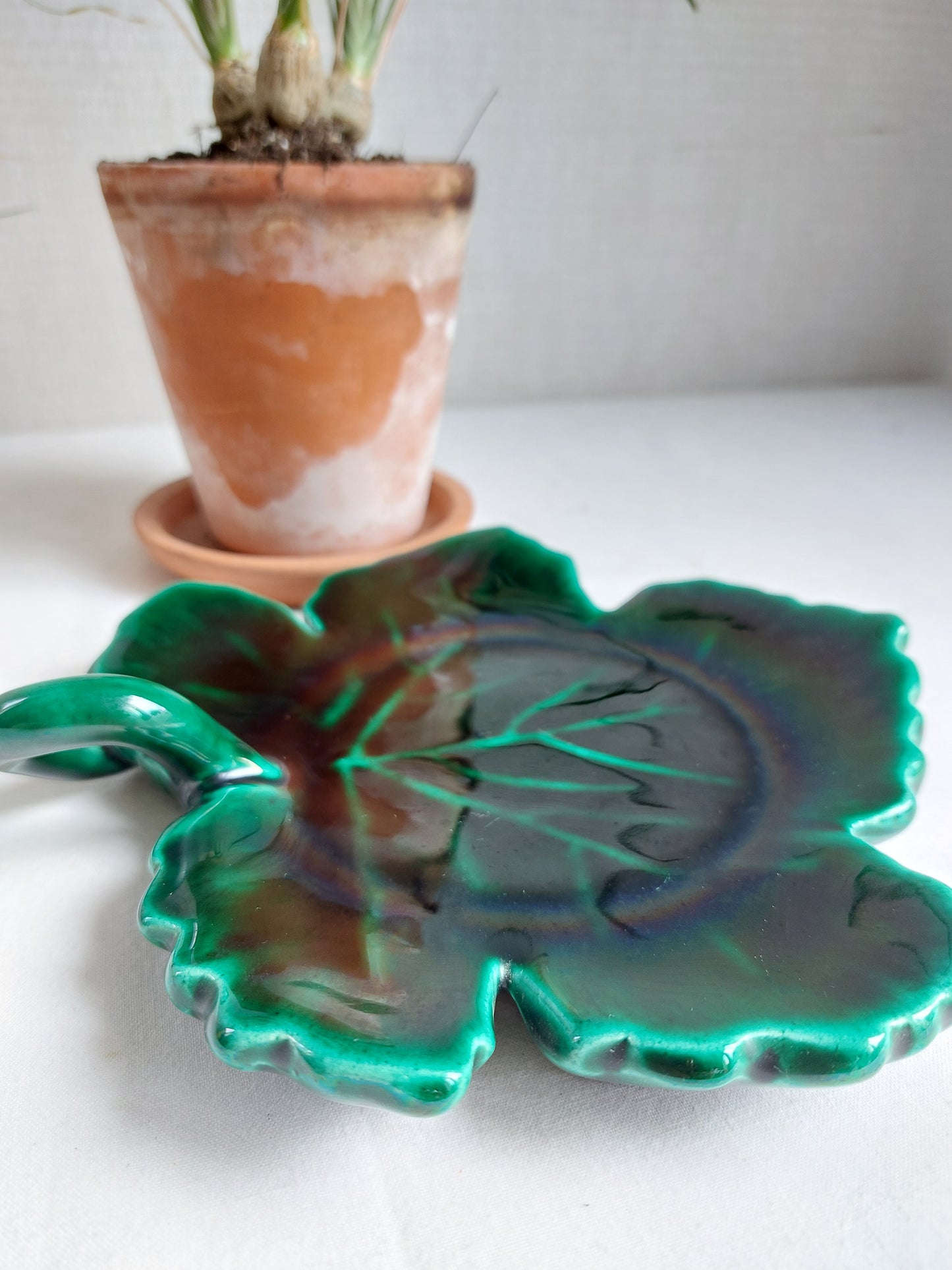 Vide poche vintage feuille de vigne