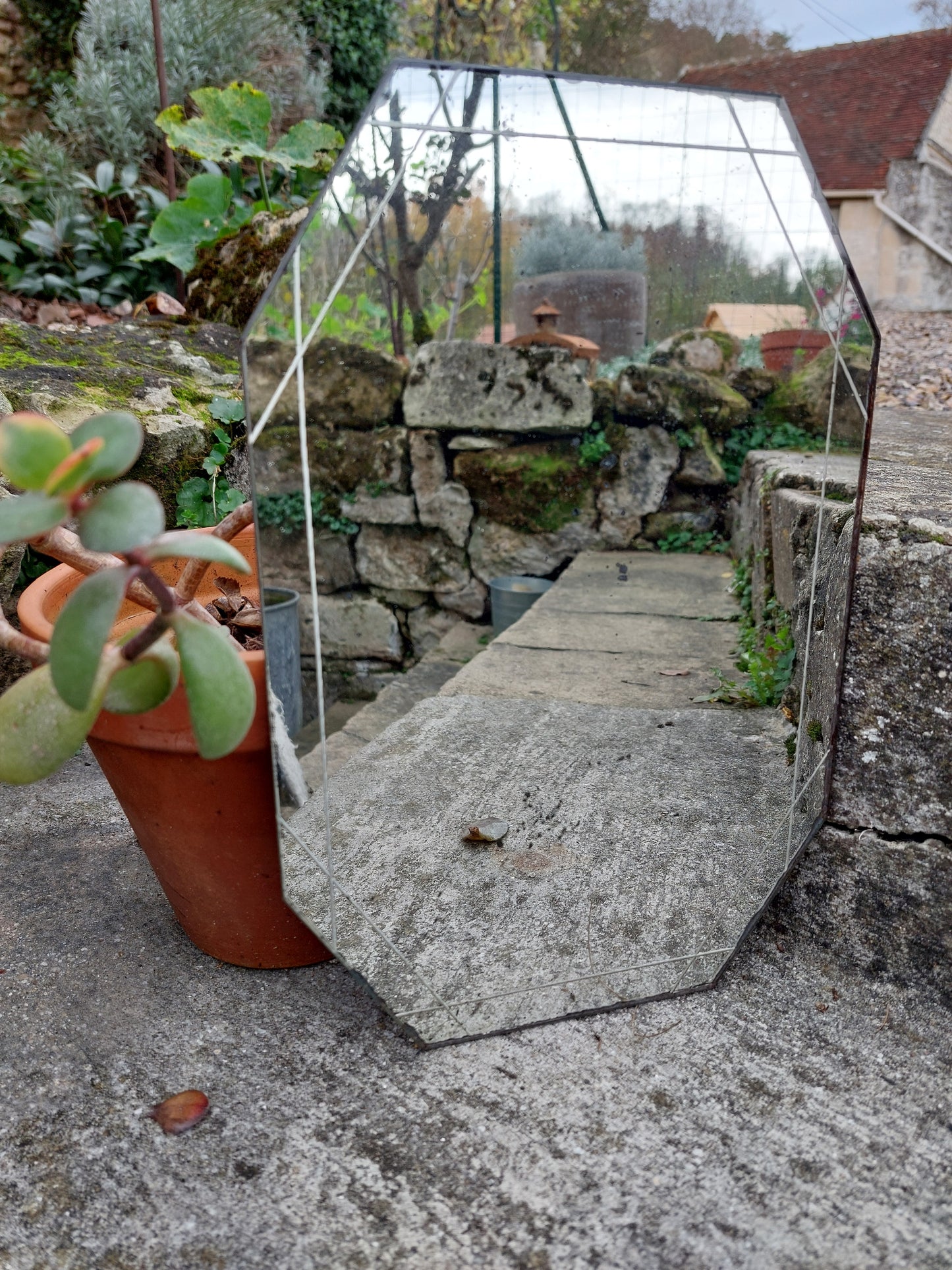 Miroir octogonal ancien